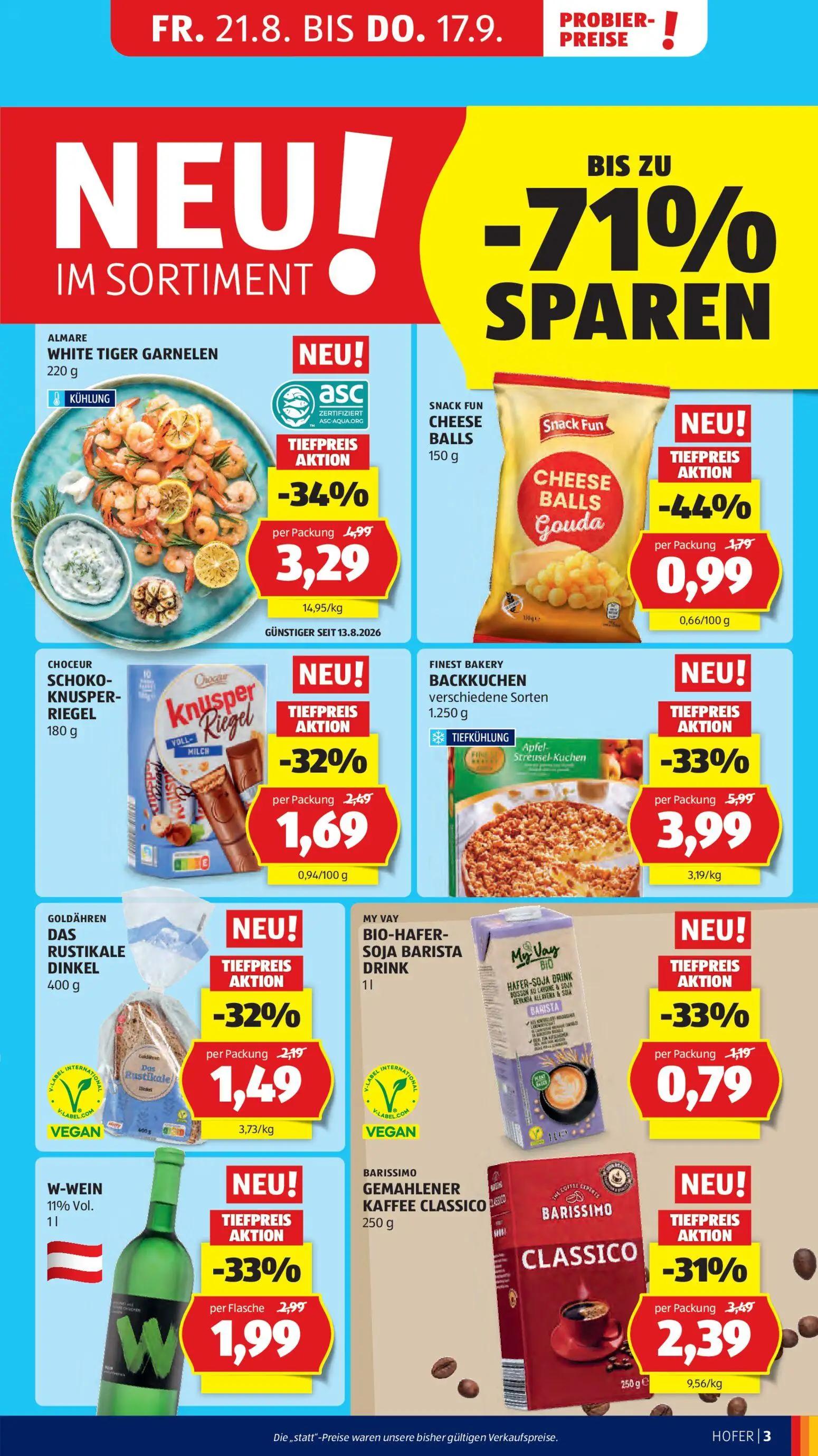 Hofer Prospekt, Seite 7 von 44 — FINEST BAKERY BACKKUCHEN verschiedene Sorten