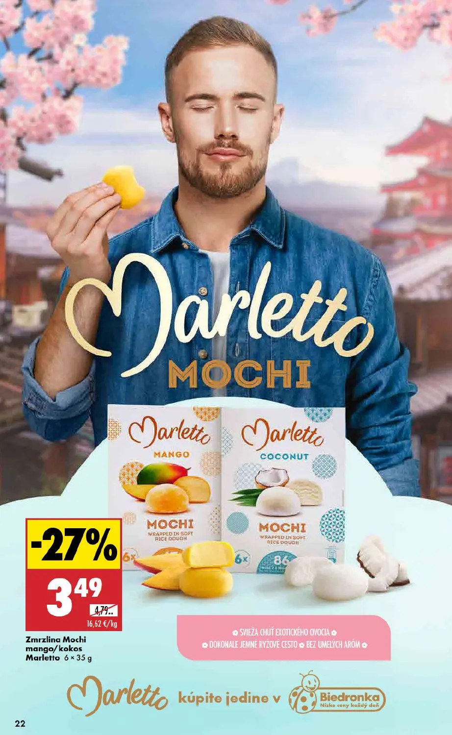 Biedronka leták, strana 22 z 48 — Zmrzlina Mochi mango/kokos Marletto
