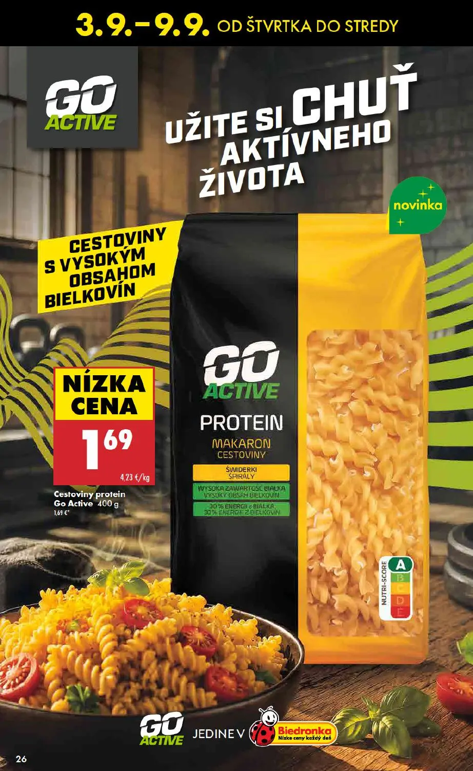 Biedronka leták, strana 26 z 48 — Cestoviny protein Go Active