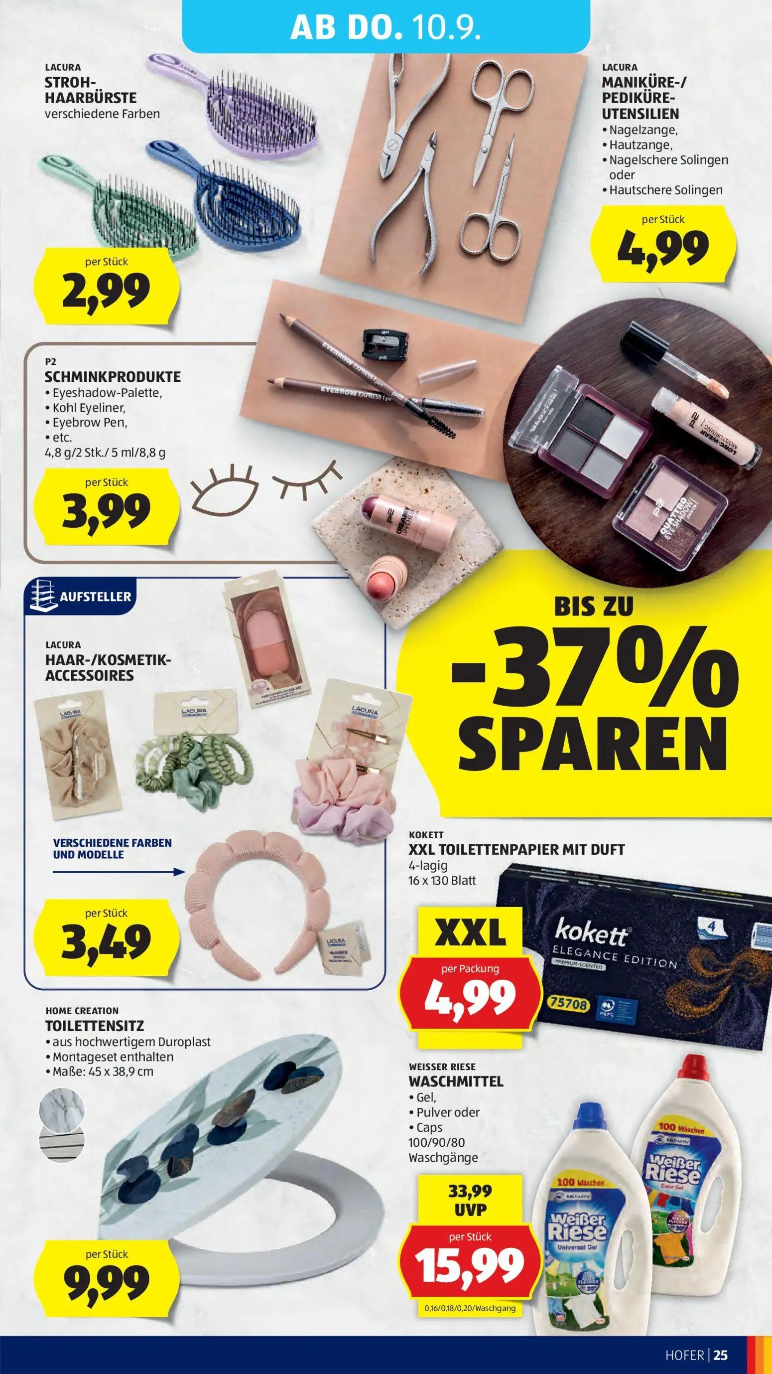 Hofer Prospekt, Seite 33 von 44 — KOKETT XXL TOILETTENPAPIER MIT DUFT 4-lagig, HOME CREATION TOILETTENSITZ aus hochwertigem …