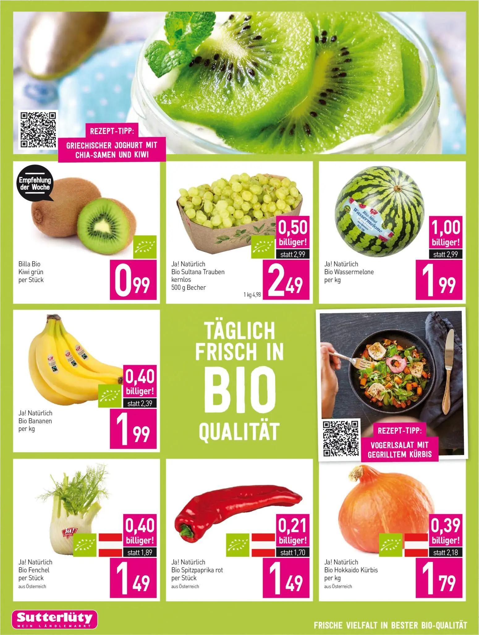 Sutterlüty Prospekt, Seite 2 von 16 — Bio Wassermelone, Bio Sultana Trauben kernlos, Bio Bananen