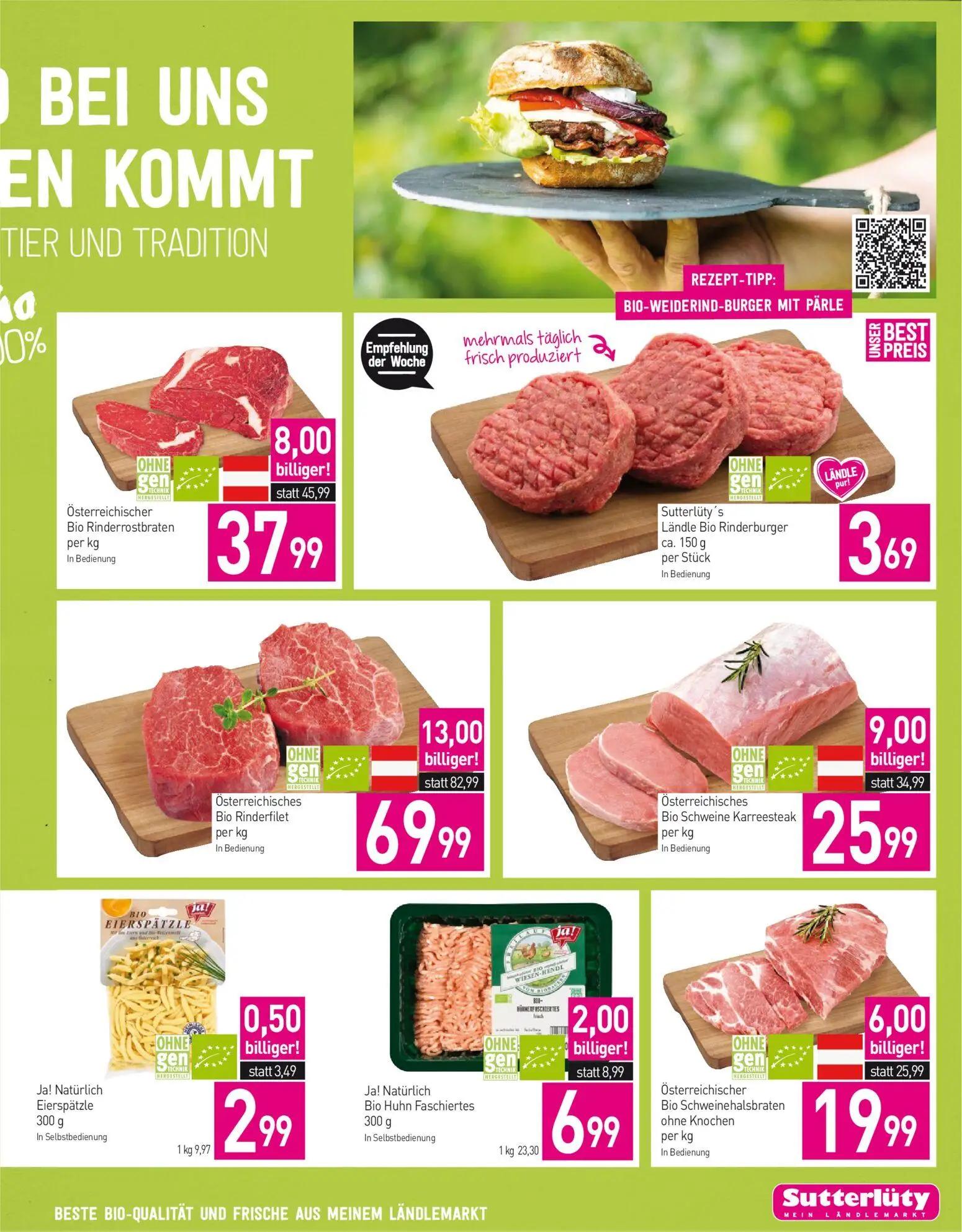 Sutterlüty Prospekt, Seite 9 von 16 — Österreichisches Bio Rinderfilet, Österreichisches Bio Schweine Karreesteak, Österreic…