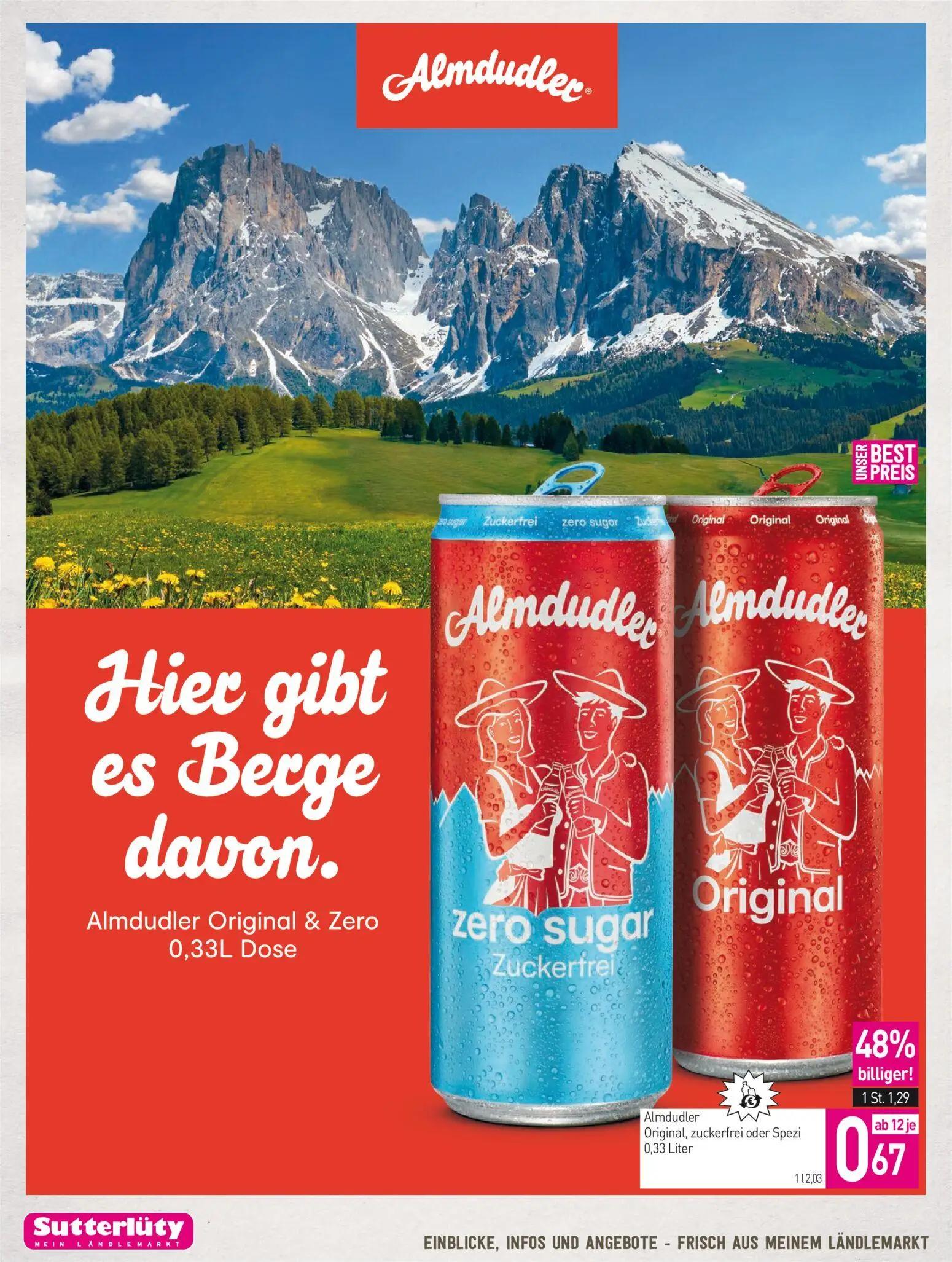 Sutterlüty Prospekt, Seite 12 von 16 — Almdudler Original & Zero