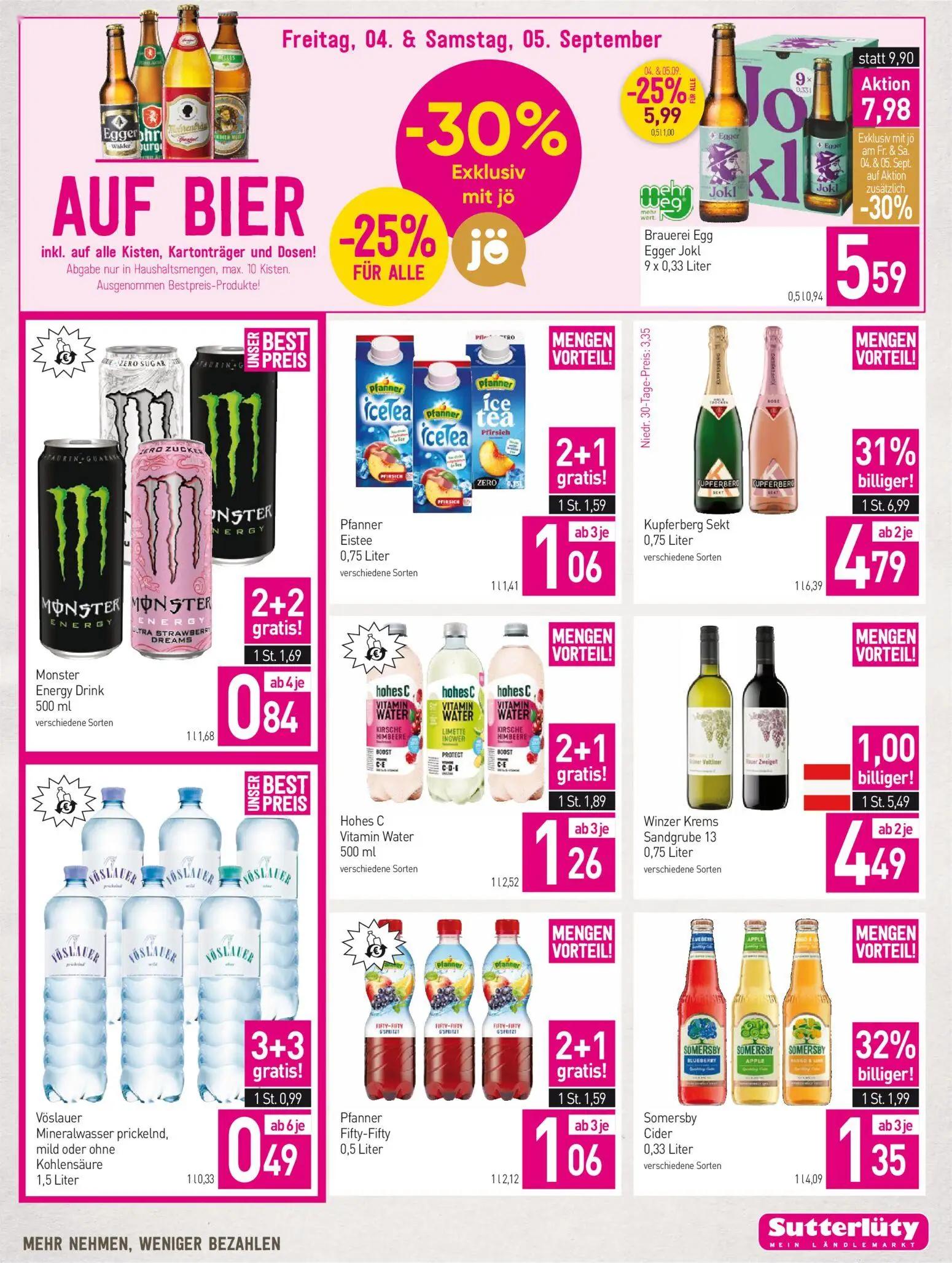 Sutterlüty Prospekt, Seite 13 von 16 — Brauerei Egg Egger Jokl, Kupferberg Sekt, Winzer Krems Sandgrube 13