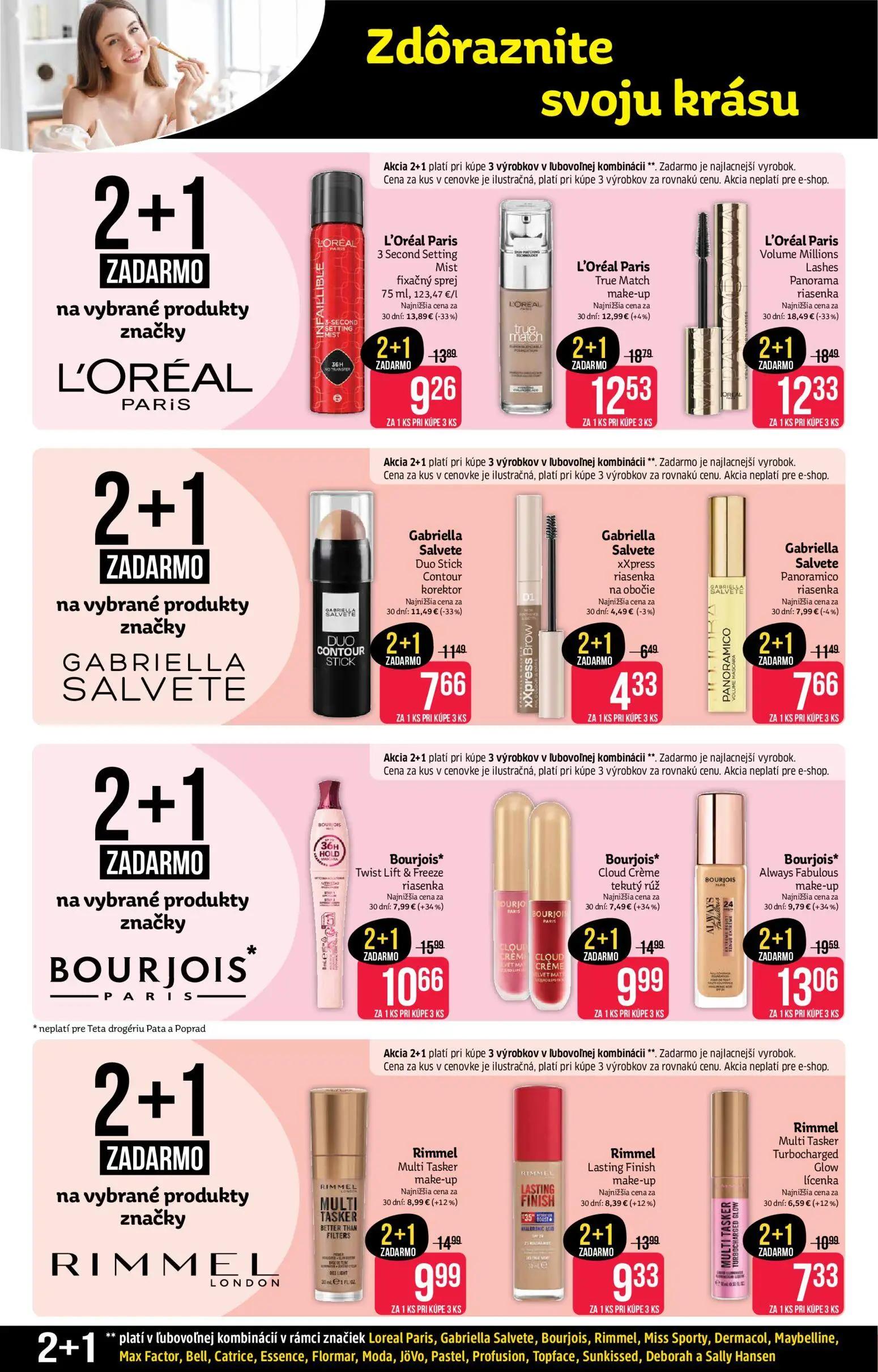 Teta Drogerie leták, strana 2 z 18 — Bourjois* Always Fabulous make-up, L'Oréal Paris True Match make-up, L'Oréal Paris Volu…