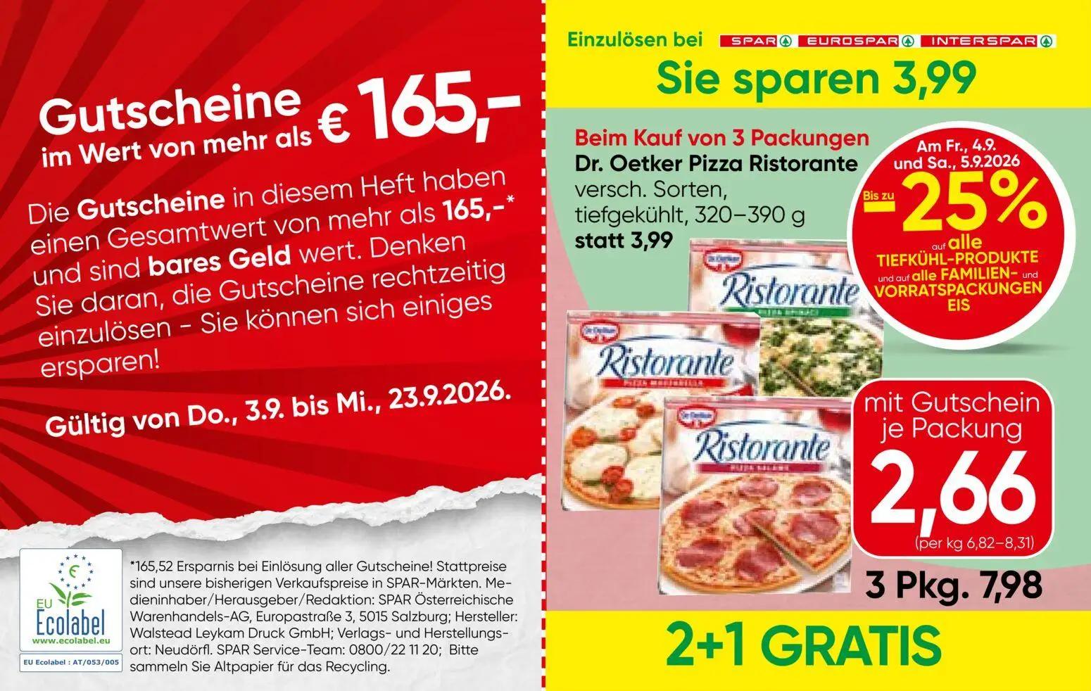 Spar Prospekt, Seite 2 von 13 — Dr. Oetker Pizza Ristorante