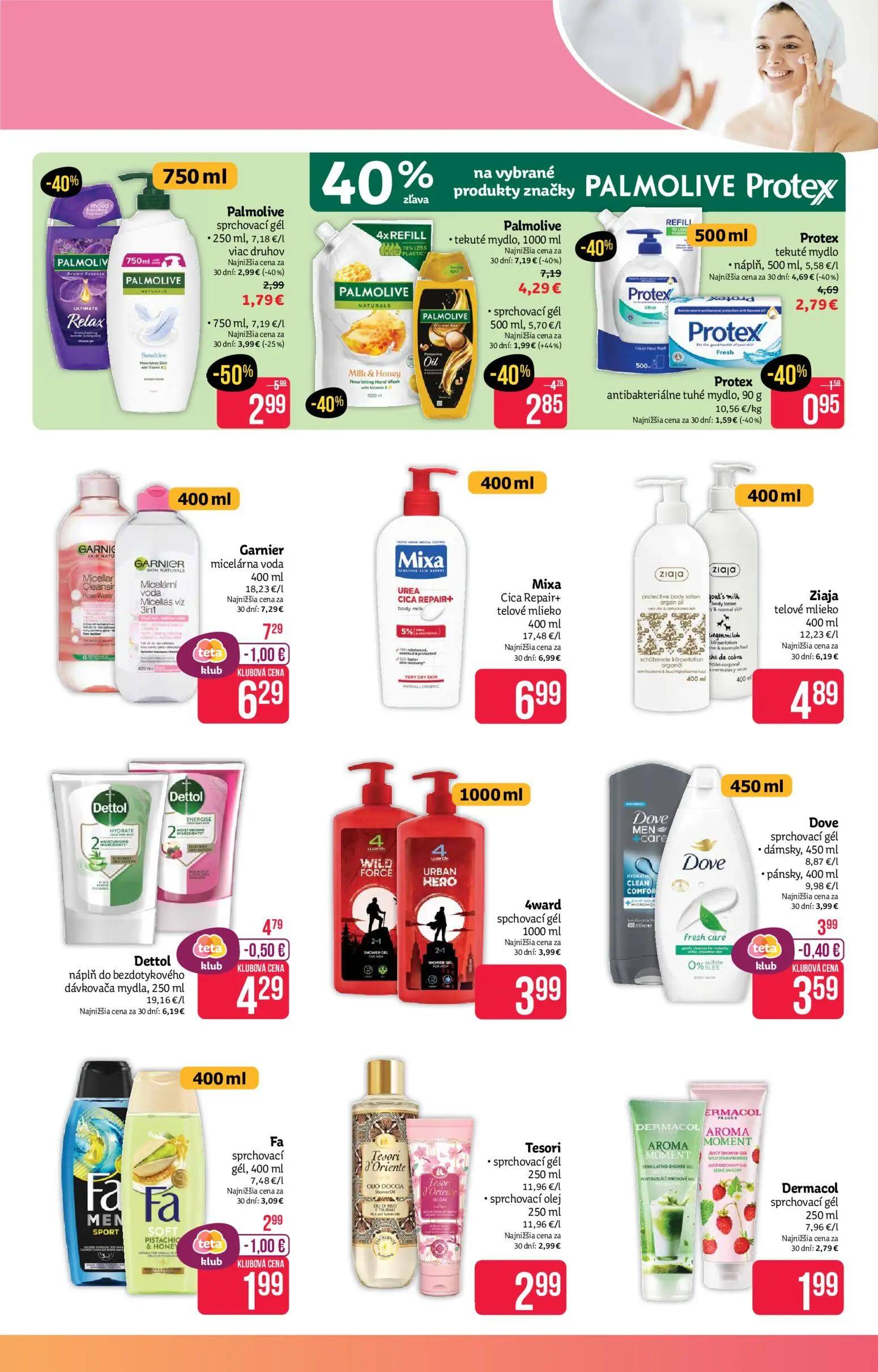 Teta Drogerie leták, strana 7 z 18 — Palmolive sprchovací gél, Palmolive tekuté mydlo, Palmolive sprchovací gél