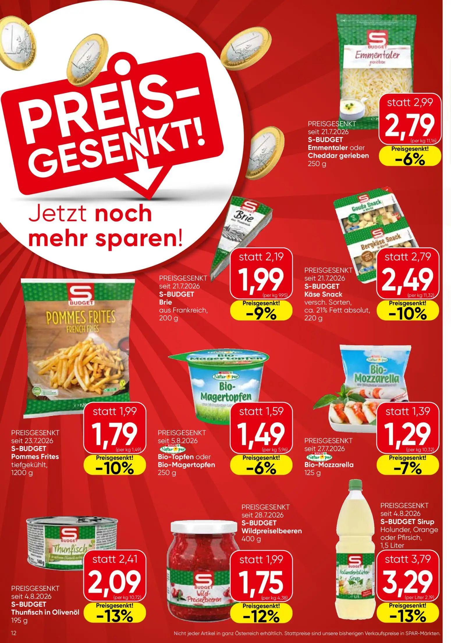 Spar Prospekt, Seite 12 von 16 — Pommes Frites tiefgekühlt