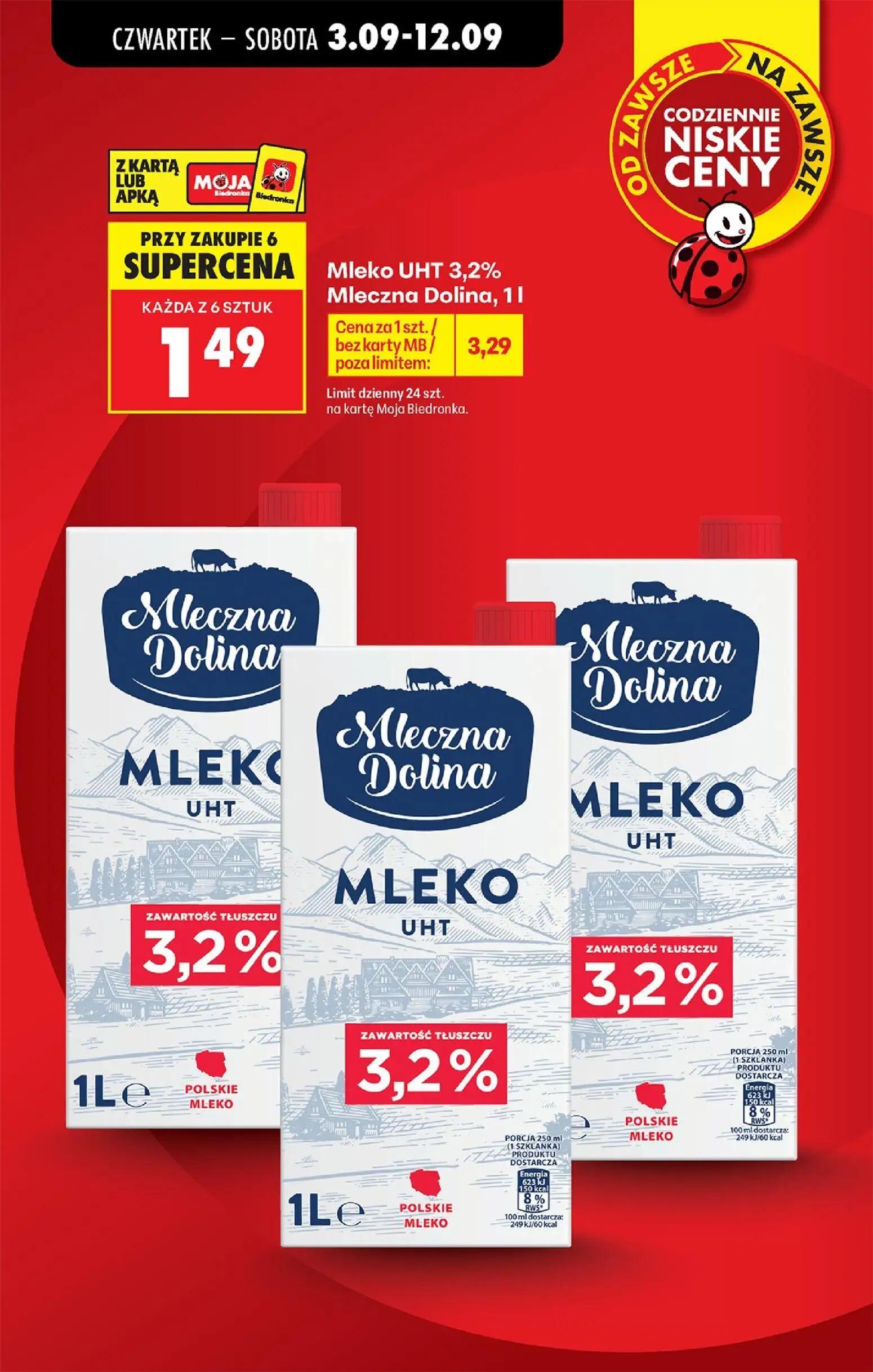 Biedronka gazetka, strona 3 z 75 — Mleko UHT Mleczna Dolina