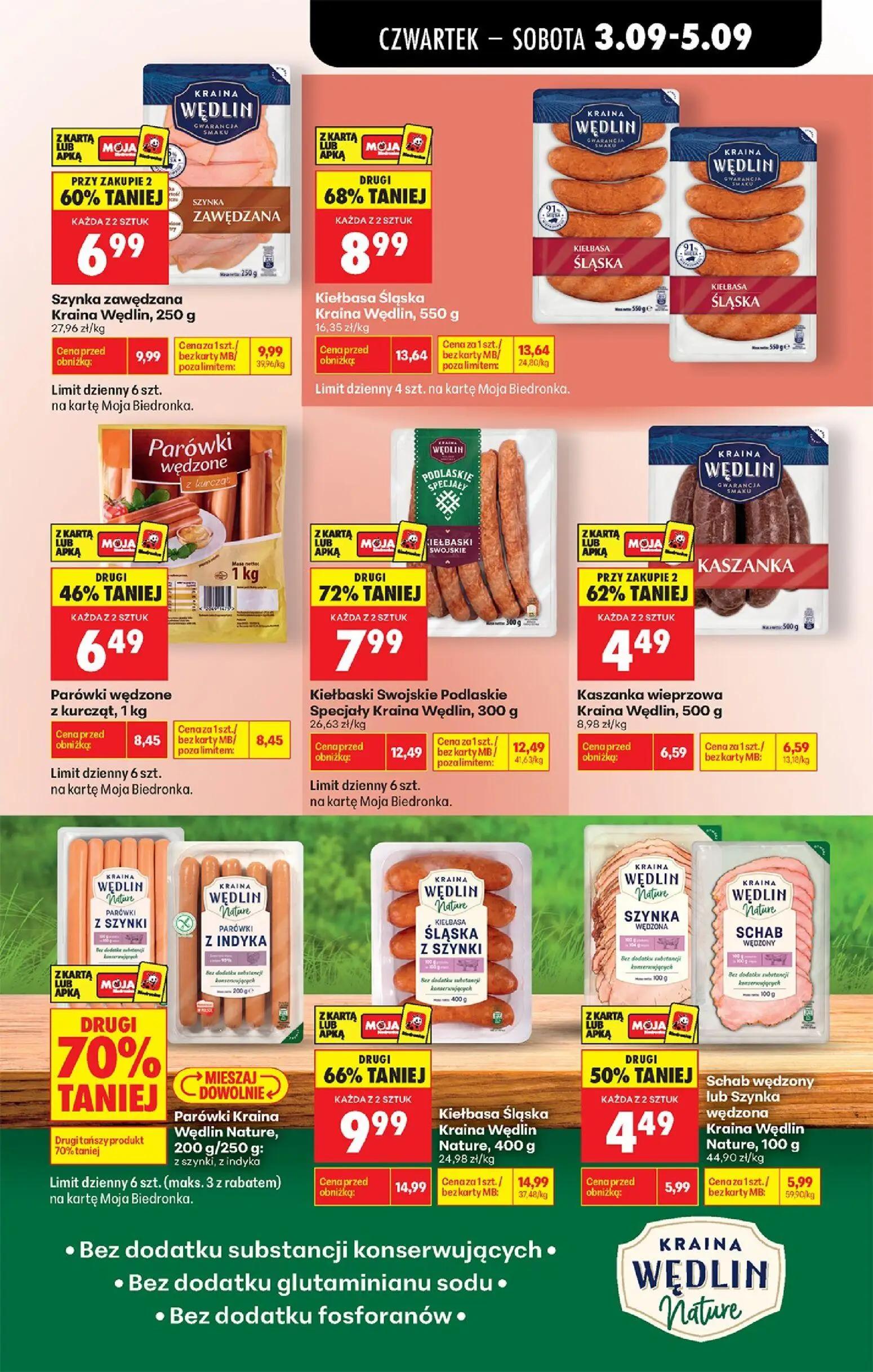 Biedronka gazetka, strona 51 z 75 — Kiełbasa Śląska Kraina Wędlin Nature, Kiełbasa Śląska Kraina Wędlin, Kiełbaski Swojskie …