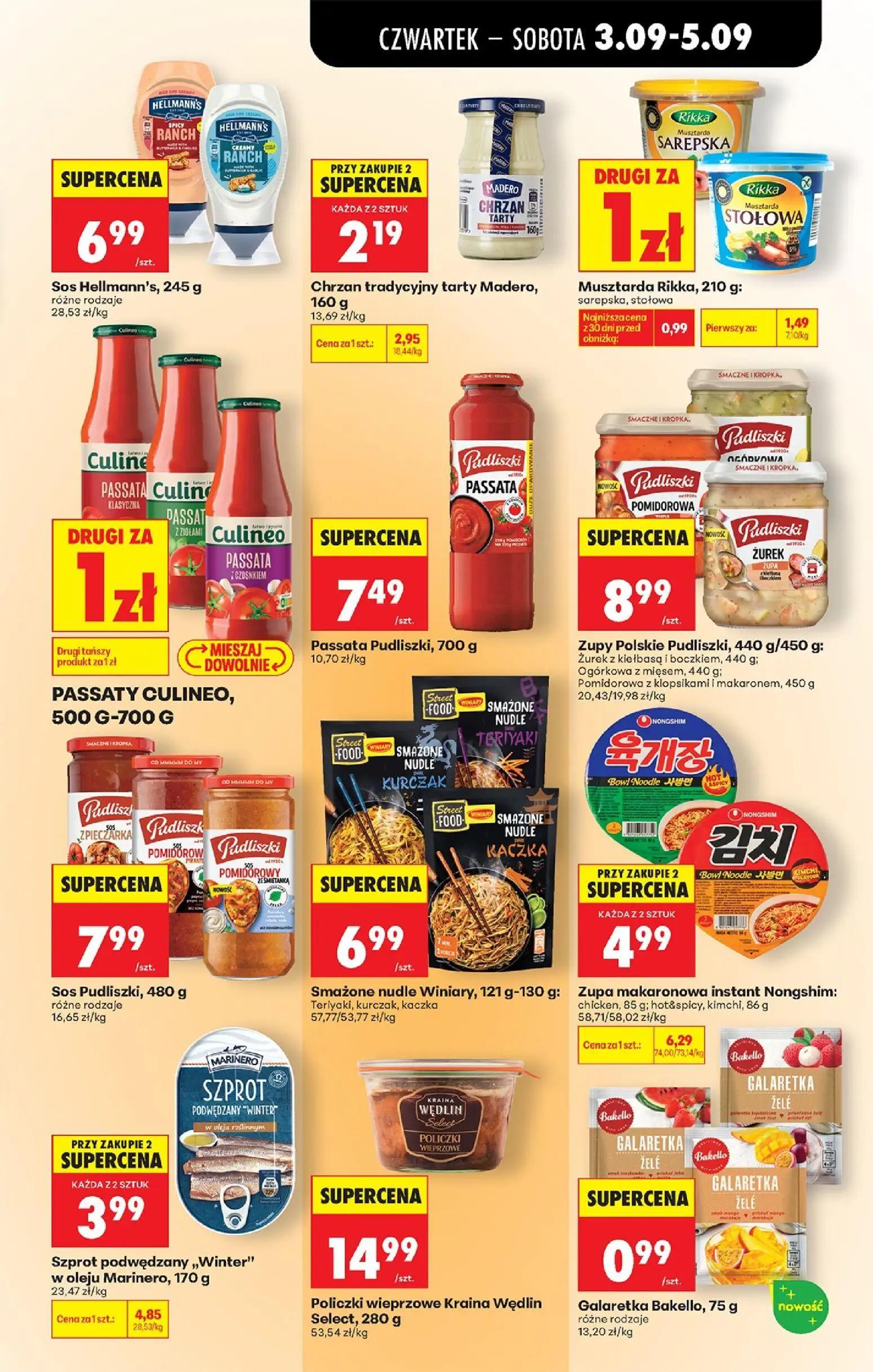 Biedronka gazetka, strona 53 z 75 — Chrzan tradycyjny tarty Madero, Musztarda Rikka, Sos Hellmann's