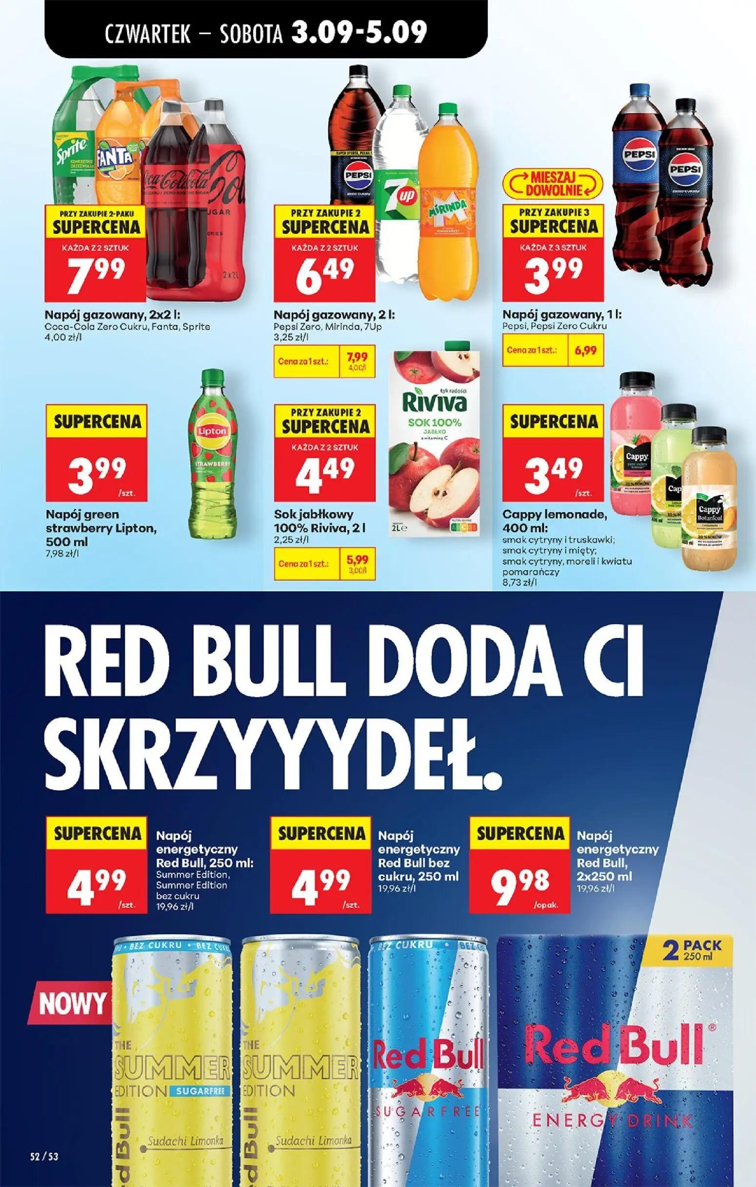 Biedronka gazetka, strona 60 z 75 — Napój gazowany, 1 l: Pepsi, Pepsi Zero Cukru, Napój gazowany, 2 l: Pepsi Zero, Mirinda, …