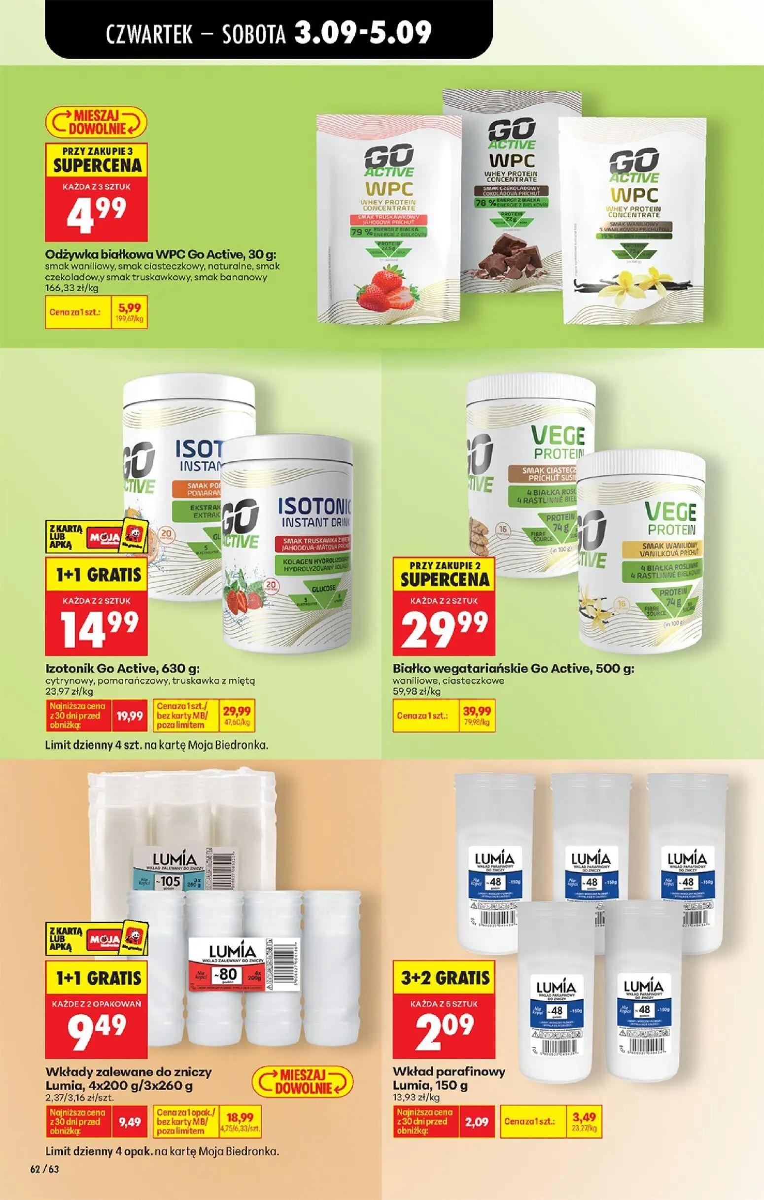 Biedronka gazetka, strona 70 z 75 — Izotonik Go Active, cytrynowy, pomarańczowy, truskawka z miętą
