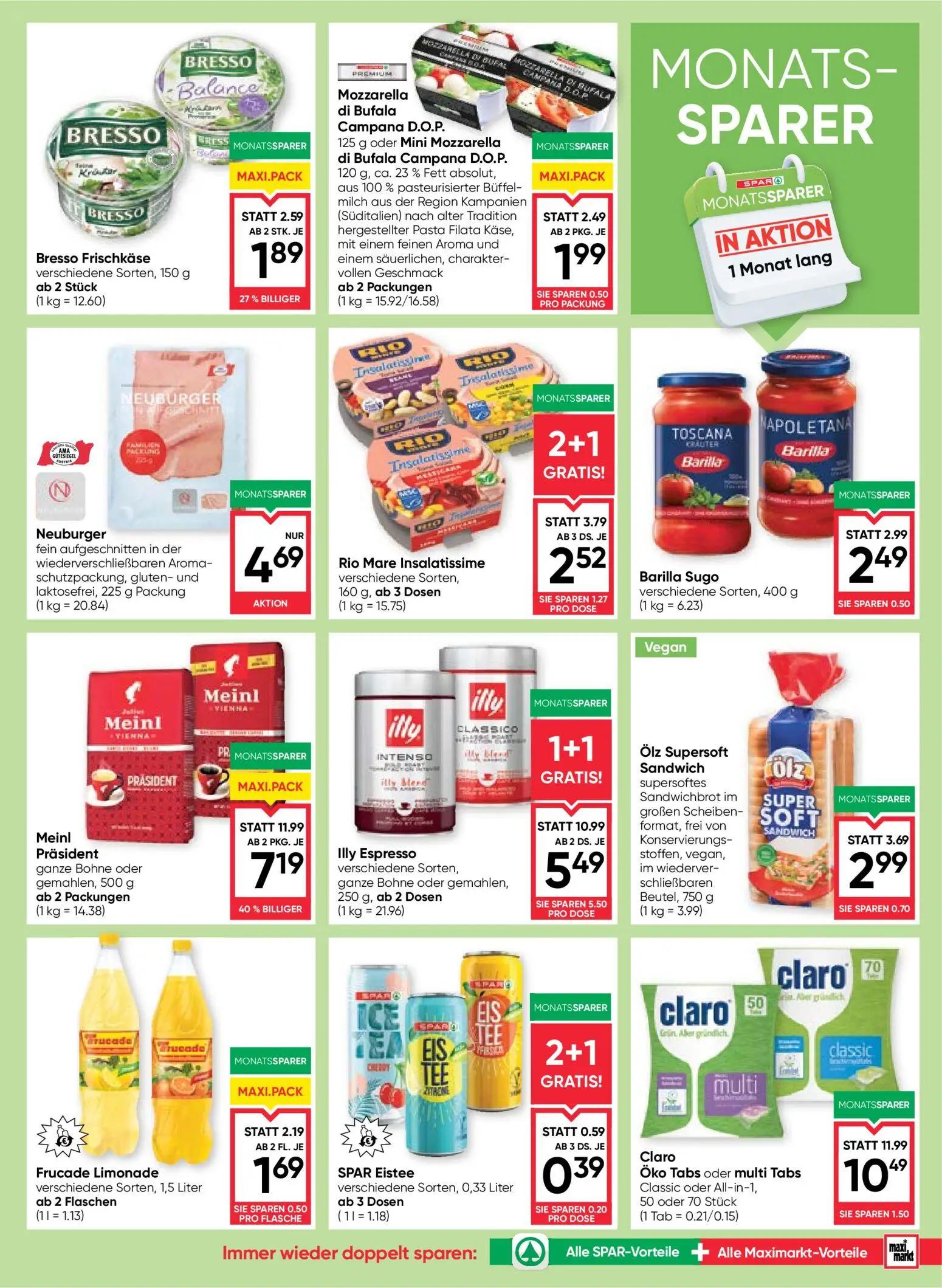 Maximarkt Prospekt, Seite 7 von 24 — Illy Espresso verschiedene Sorten, ganze Bohne oder gemahlen, Meinl Präsident ganze Boh…