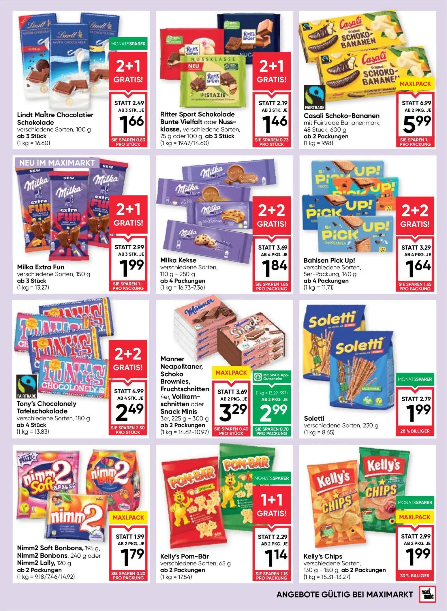 Maximarkt Prospekt, Seite 11 von 24 — Tony's Chocolonely Tafelschokolade, Milka Kekse, Bahlsen Pick Up!