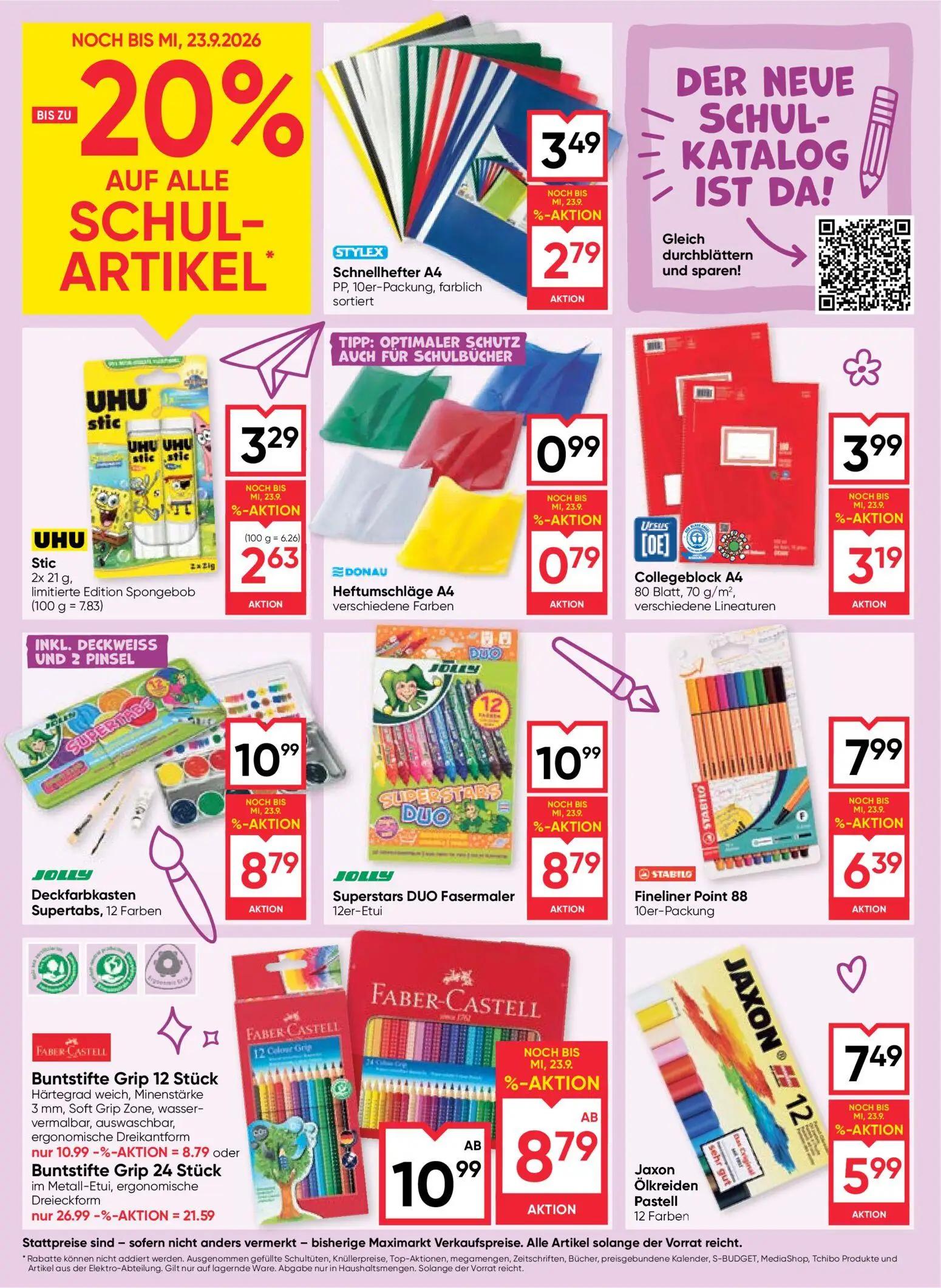 Maximarkt Prospekt, Seite 18 von 24 — Buntstifte Grip 24 Stück, Deckfarbkasten Supertabs, 12 Farben, Superstars DUO Fasermal…