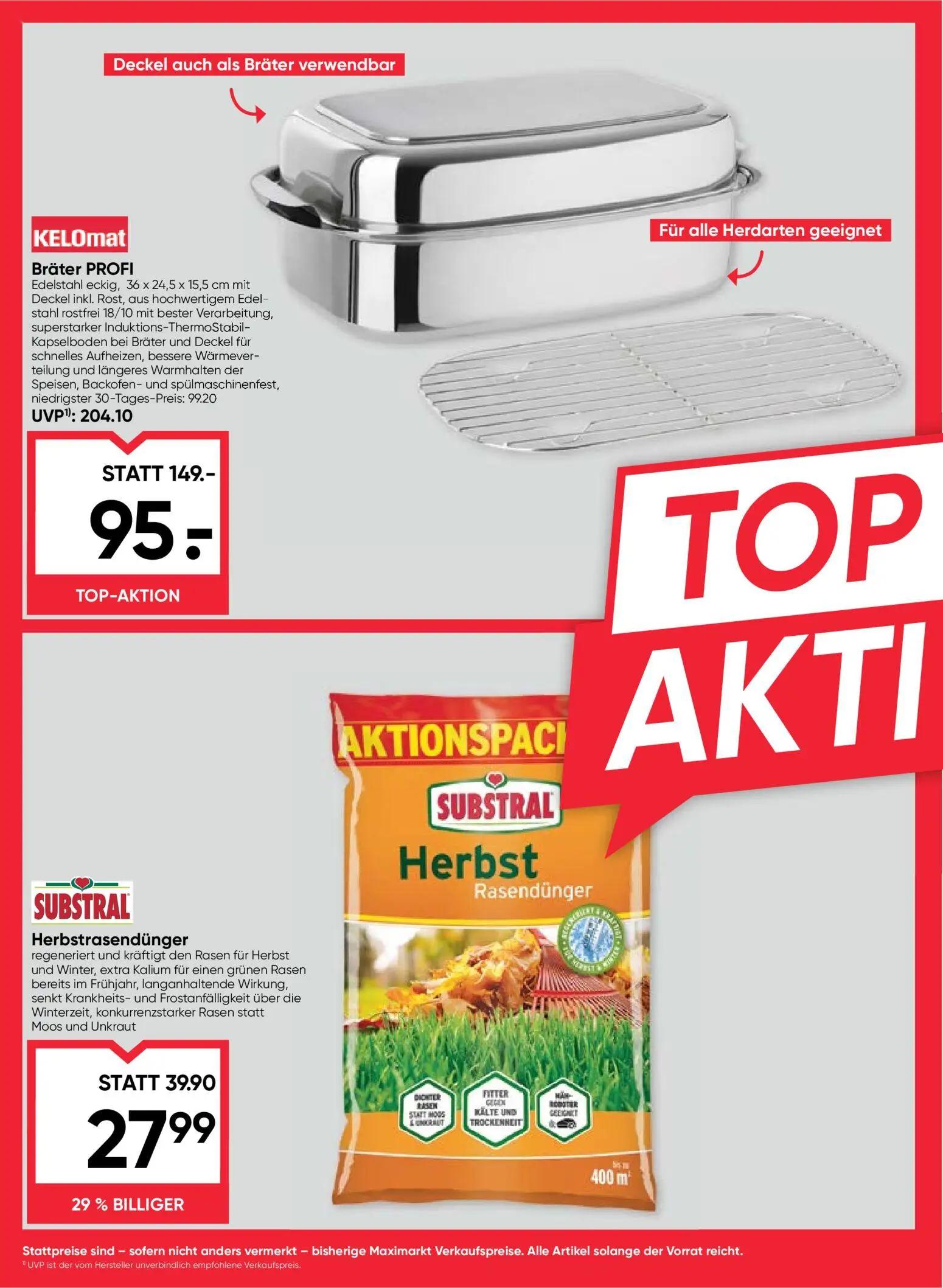 Maximarkt Prospekt, Seite 22 von 24 — Bräter PROFI, SUBSTRAL Herbstrasendünger