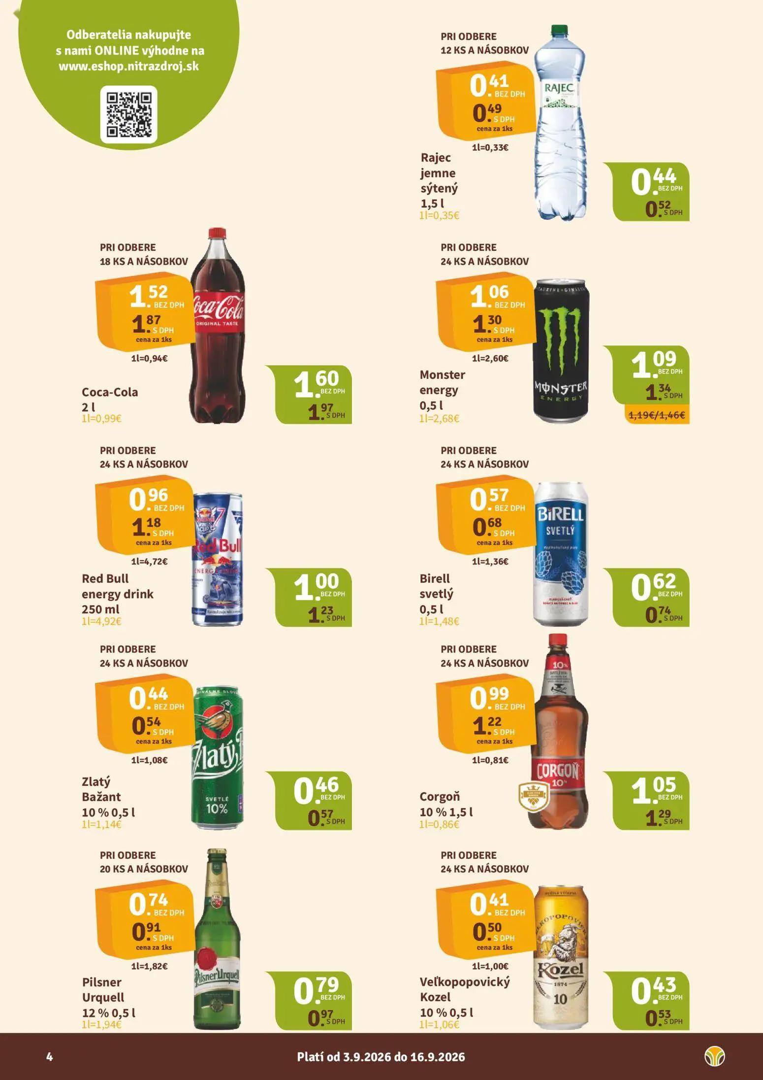 Nitrazdroj leták, strana 4 z 8 — Rajec jemne sýtený, Rajec jemne sýtený, Coca-Cola