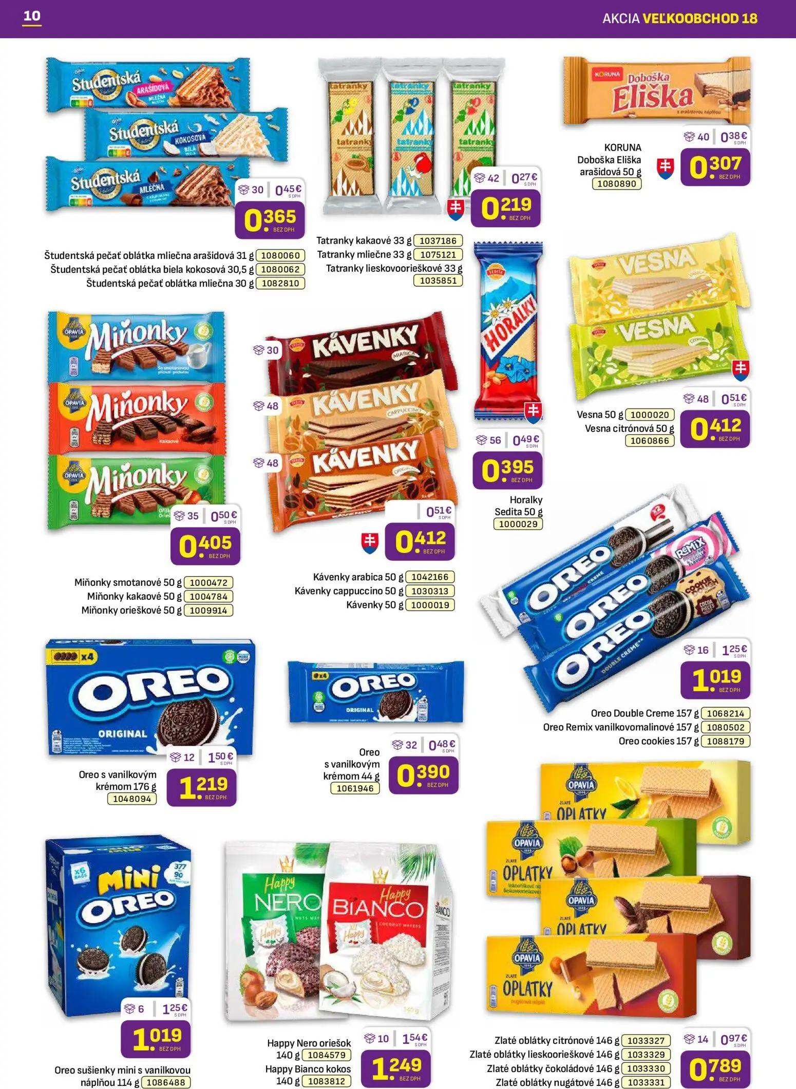 Libex leták, strana 10 z 36 — Happy Nero oriešok, Oreo s vanilkovým krémom, Oreo Double Creme