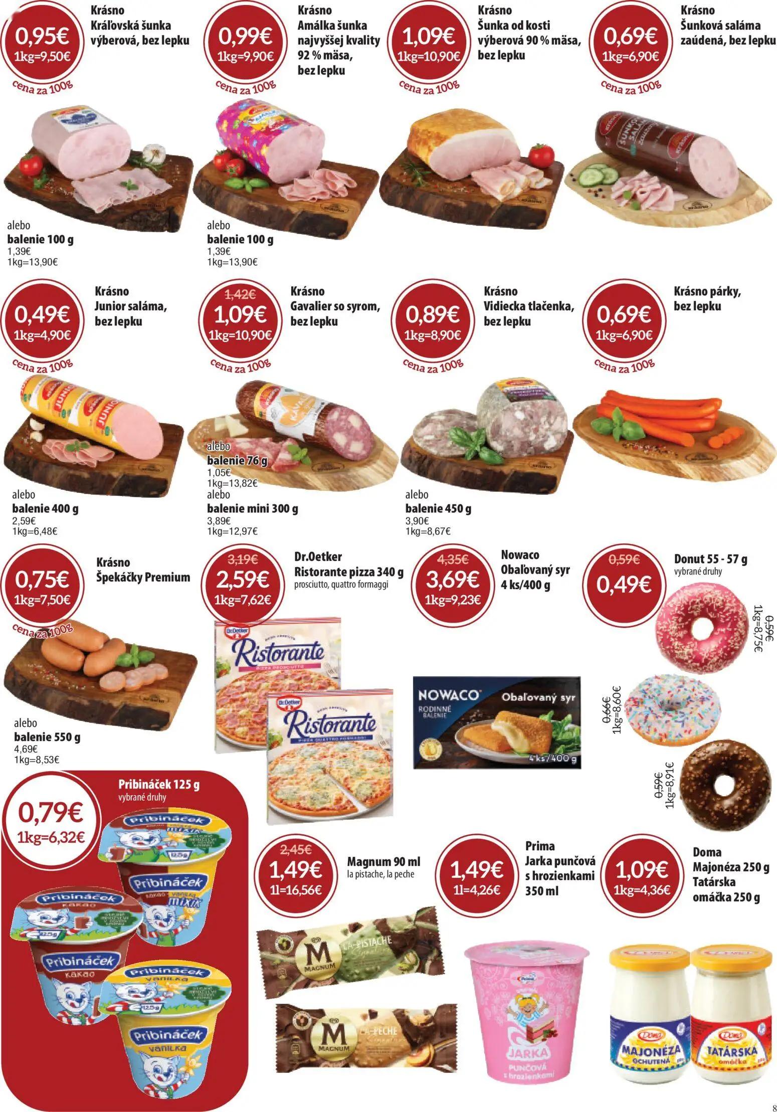 Nitrazdroj leták, strana 8 z 24 — Magnum 90 ml la pistache, la peche, Nowaco Obaľovaný syr 4 ks/400 g, Dr.Oetker Ristorante …
