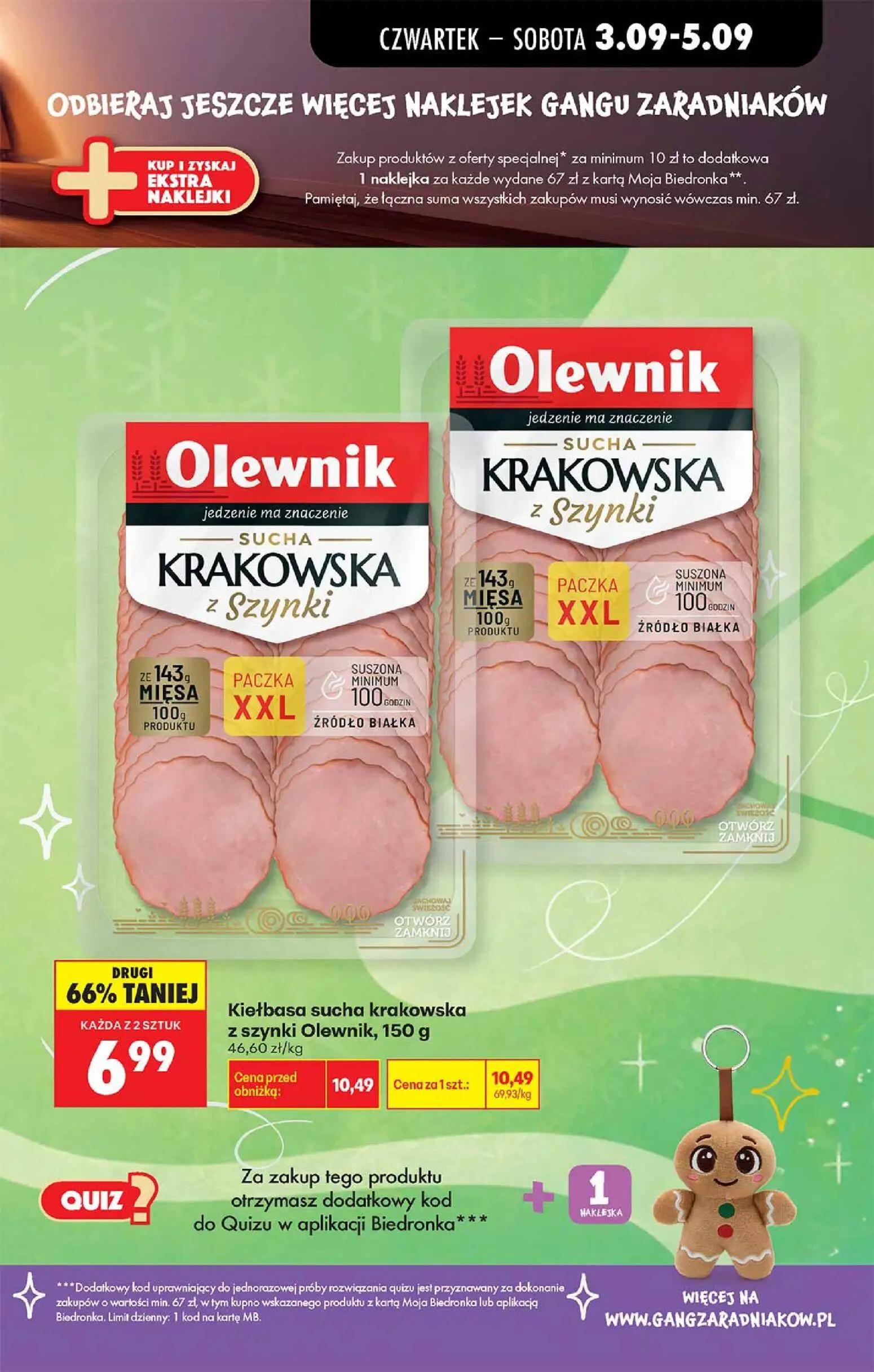 Biedronka gazetka, strona 4 z 5 — Kiełbasa sucha krakowska z szynki Olewnik