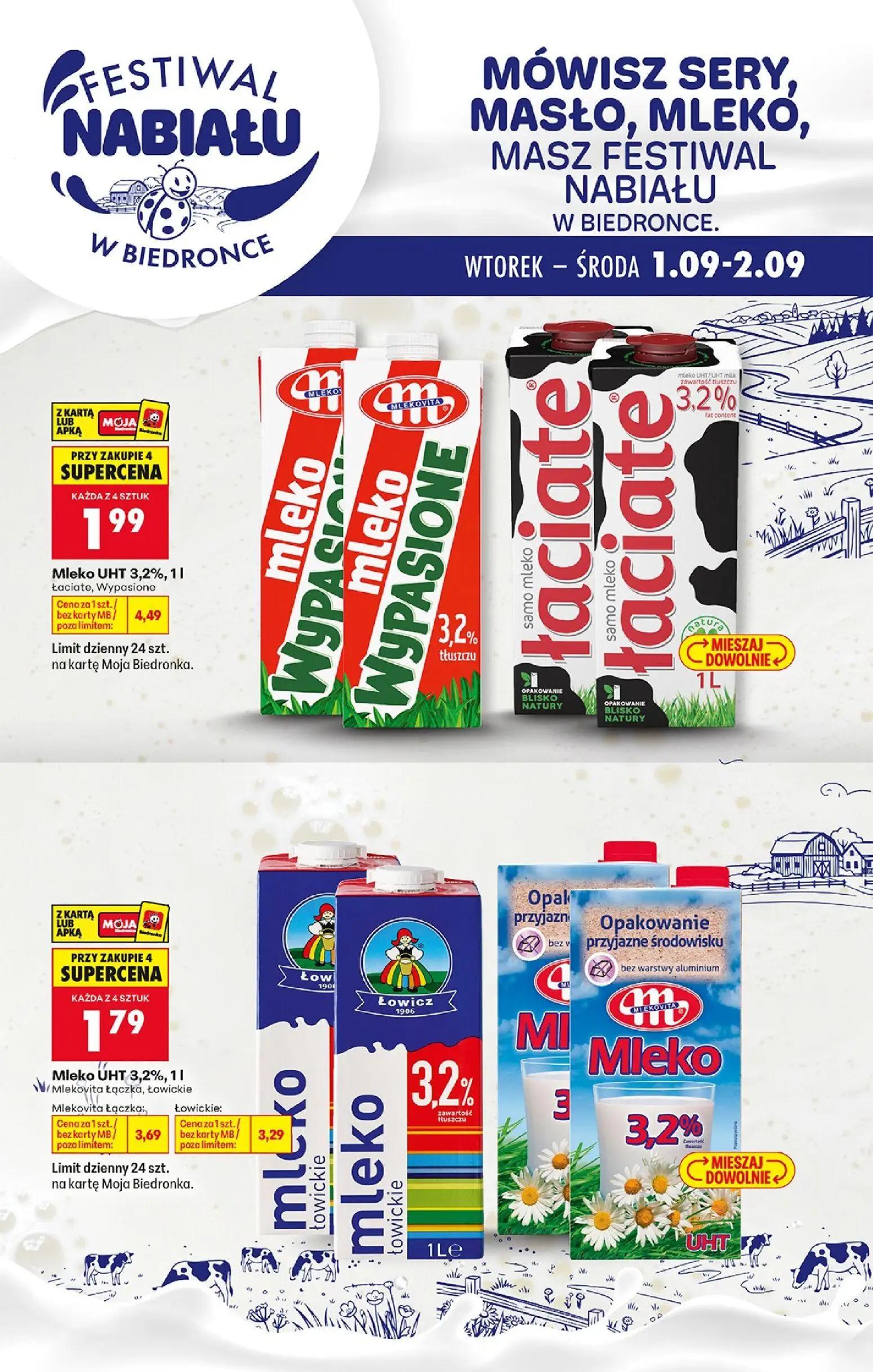 Biedronka gazetka, strona 6 z 7 — Mleko UHT 3,2%, 1l Łaciate, Wypasione, Mleko UHT 3,2%, 1l Mlekovita Łączka, Łowickie