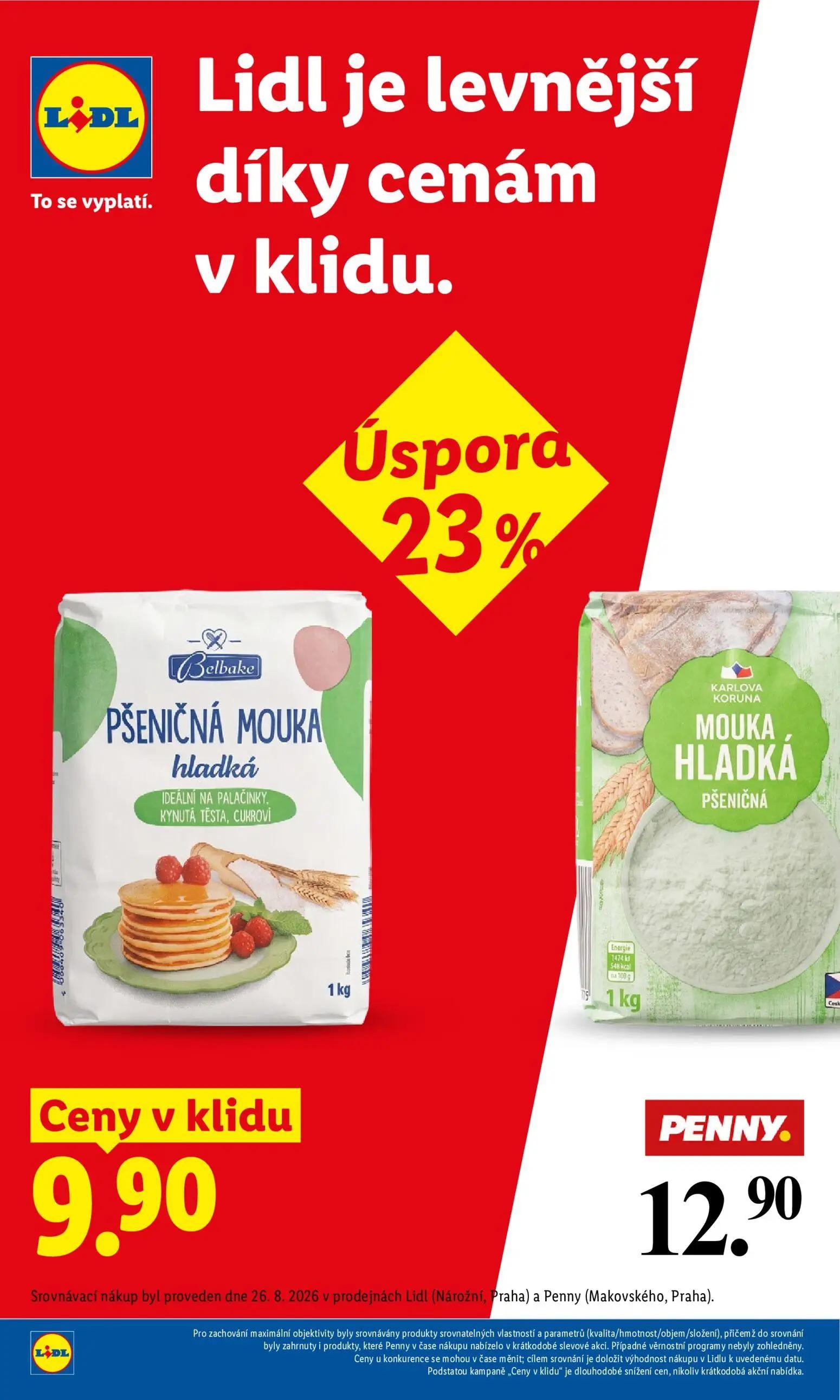 Lidl leták, strana 9 z 52 — PŠENIČNÁ MOUKA hladká, MOUKA HLADKÁ PŠENIČNÁ