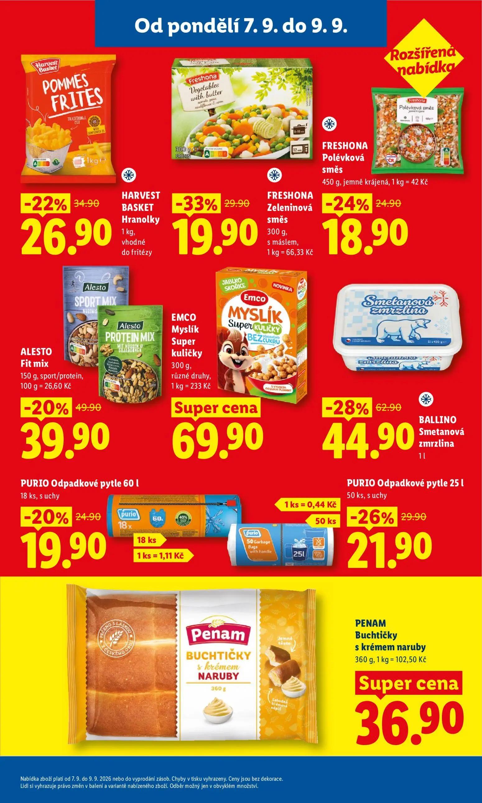 Lidl leták, strana 20 z 49 — BALLINO Smetanová zmrzlina, ALESTO Fit mix, PURIO Odpadkové pytle