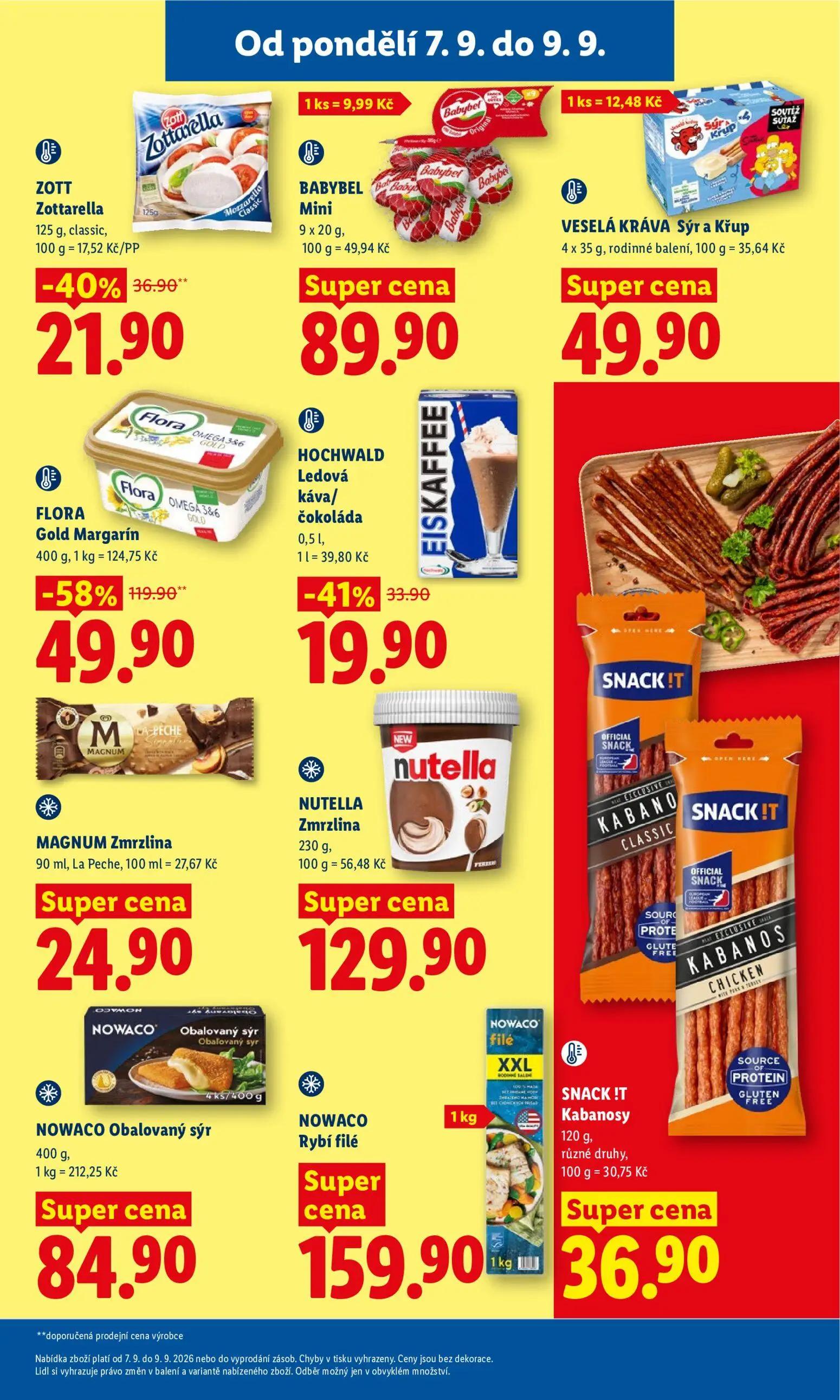 Lidl leták, strana 23 z 49 — FLORA Gold Margarín, HOCHWALD Ledová káva/ čokoláda, MAGNUM Zmrzlina
