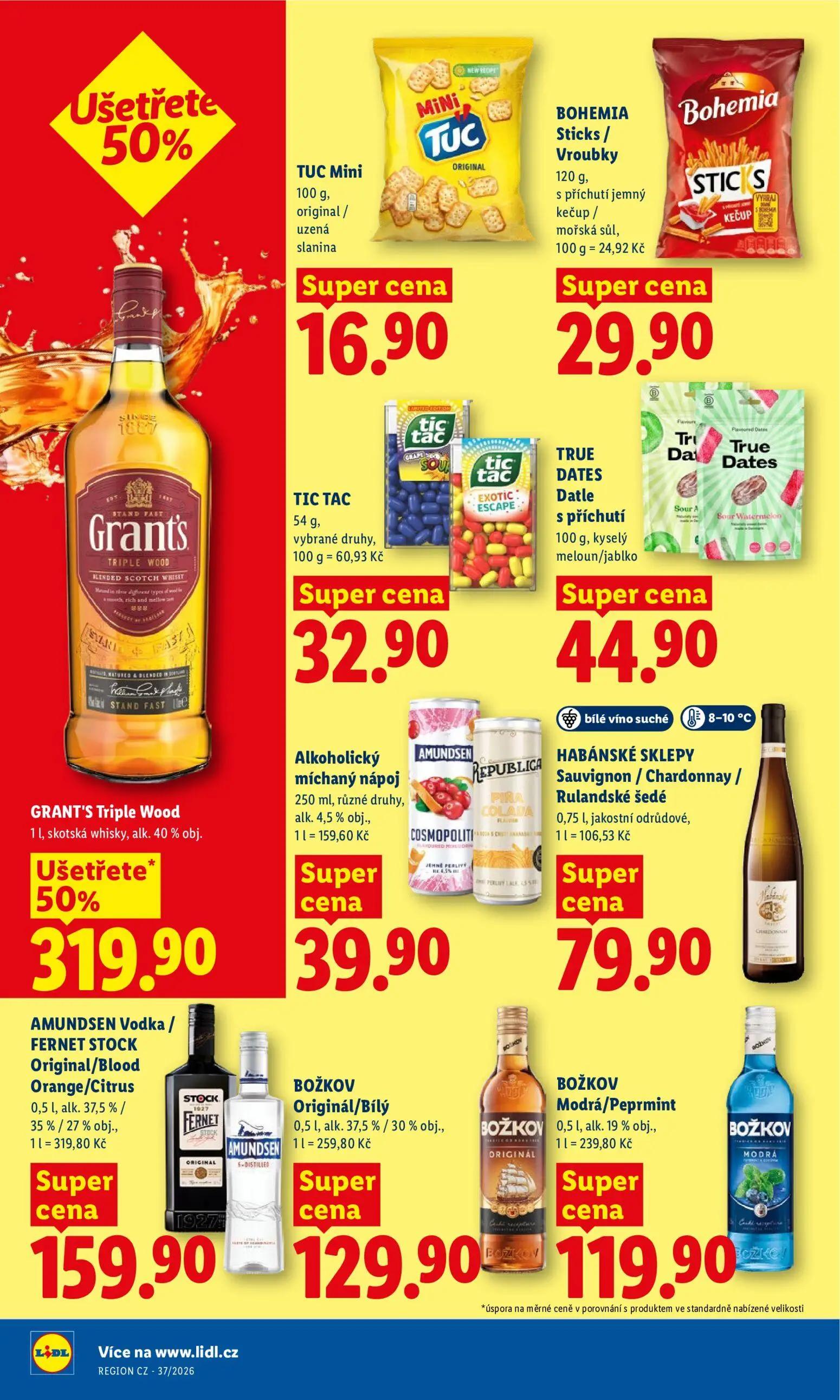 Lidl leták, strana 26 z 49 — TUC Mini, BOHEMIA Sticks/Vroubky, TIC TAC