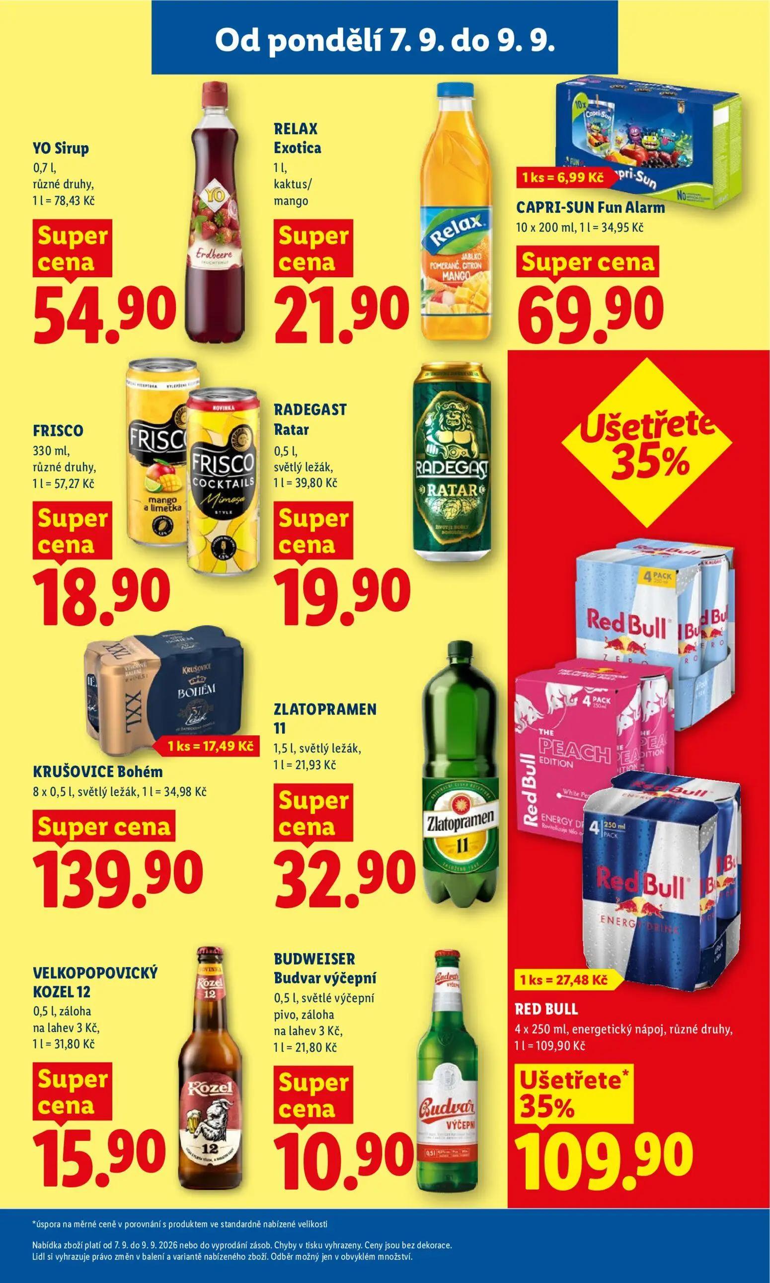 Lidl leták, strana 27 z 49 — RED BULL, YO Sirup, RELAX Exotica