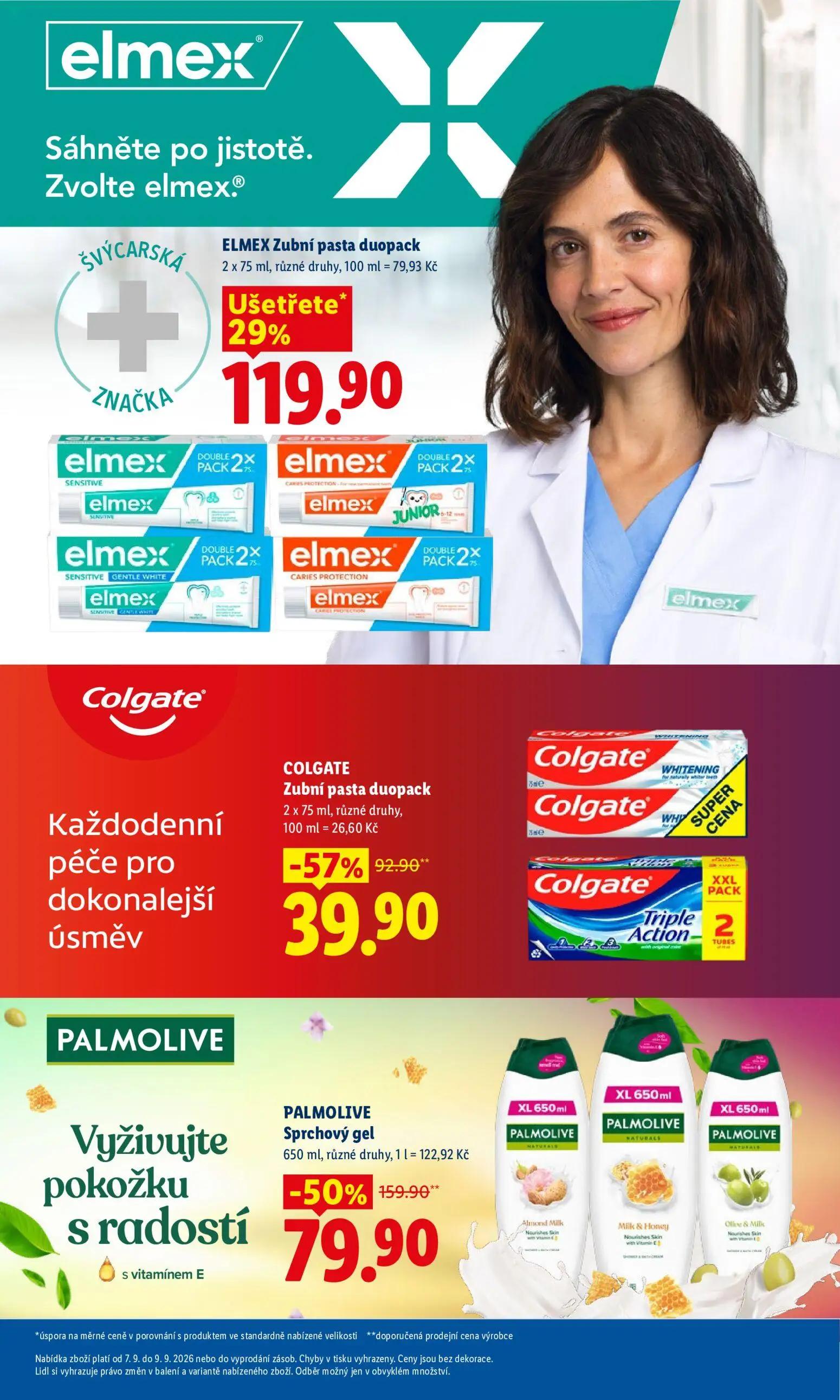 Lidl leták, strana 29 z 49 — PALMOLIVE Sprchový gel, COLGATE Zubní pasta duopack, ELMEX Zubní pasta duopack