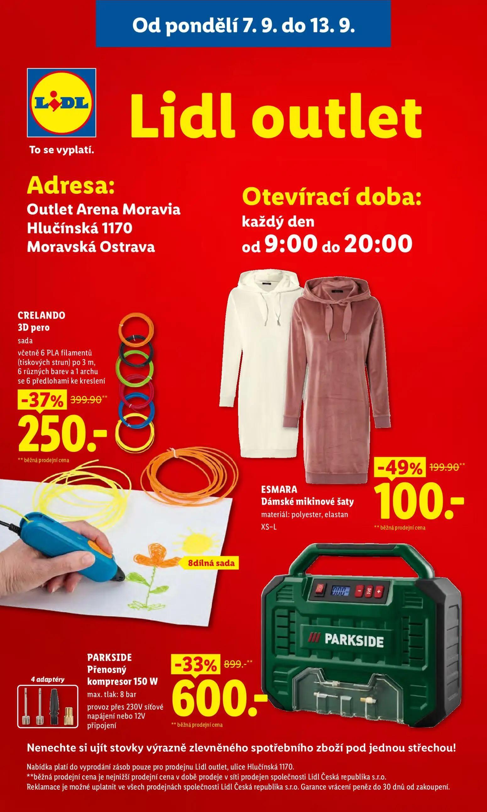 Lidl leták, strana 42 z 49 — CRELANDO 3D pero sada včetně 6 PLA filamentů (tiskových strun) po 3 m, 6 různých barev a 1 arch…