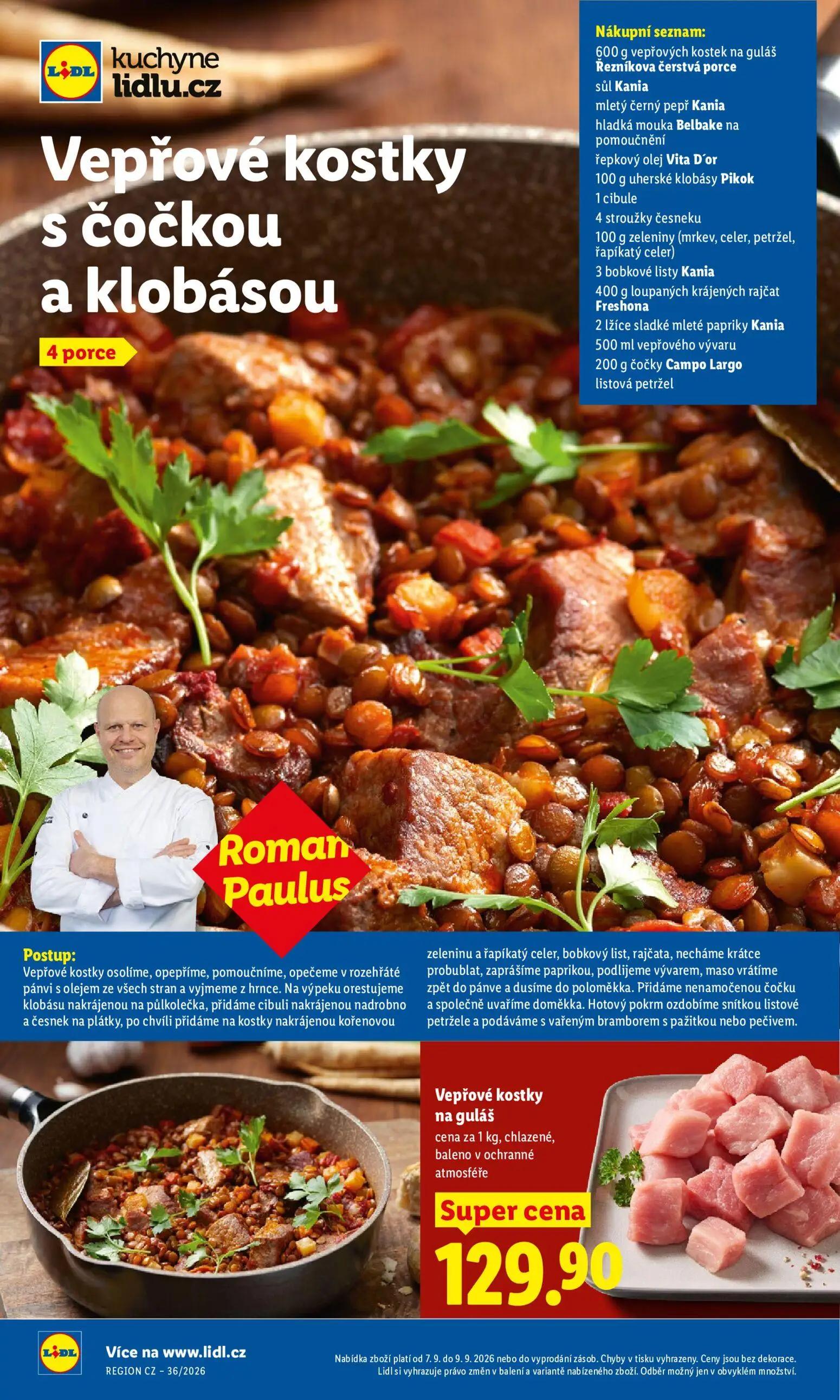Lidl leták, strana 46 z 49 — Vepřové kostky na guláš