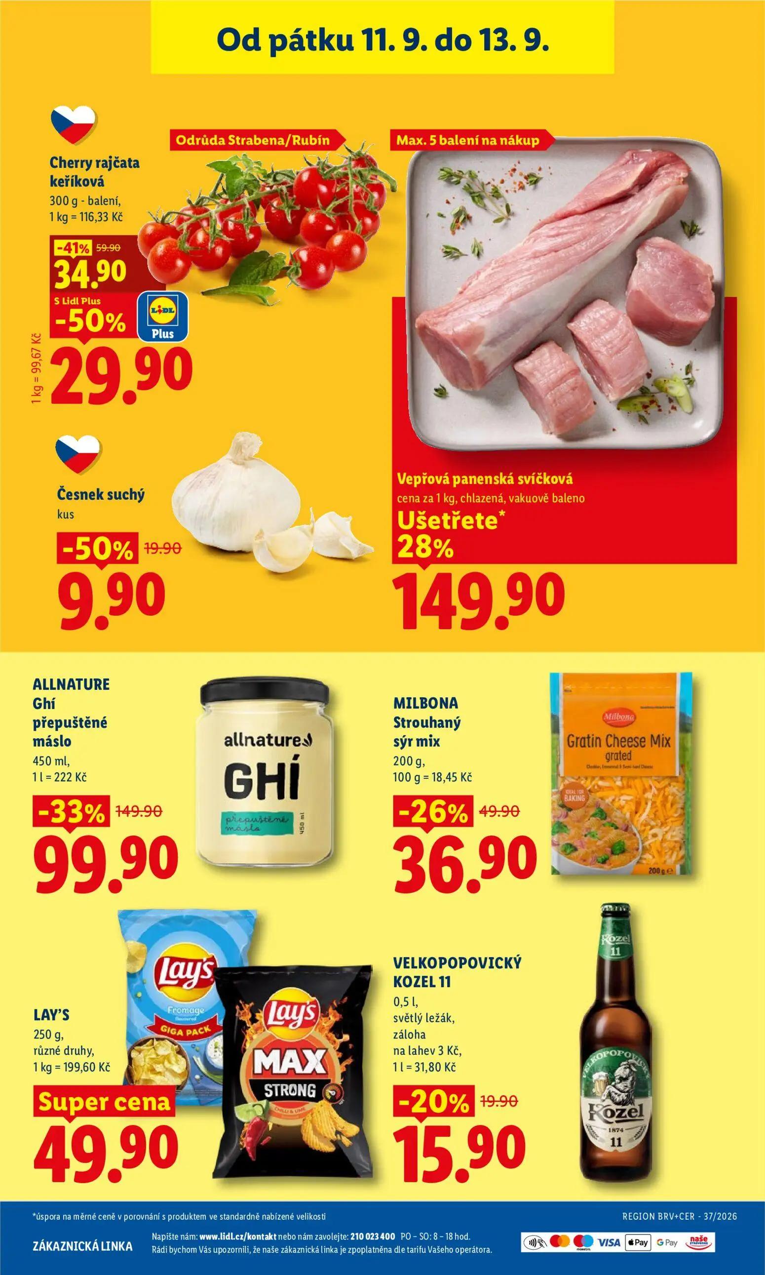 Lidl leták, strana 47 z 52 — ALLNATURE Ghí přepuštěné máslo, Cherry rajčata keříková, MILBONA Strouhaný sýr mix