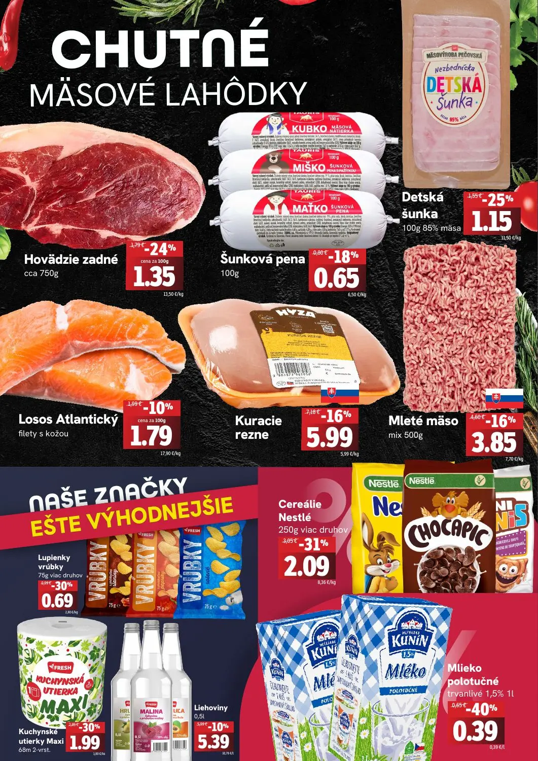 Fresh leták, strana 2 z 4 — Kuracie rezne, Cereálie Nestlé, Kuchynské utierky Maxi