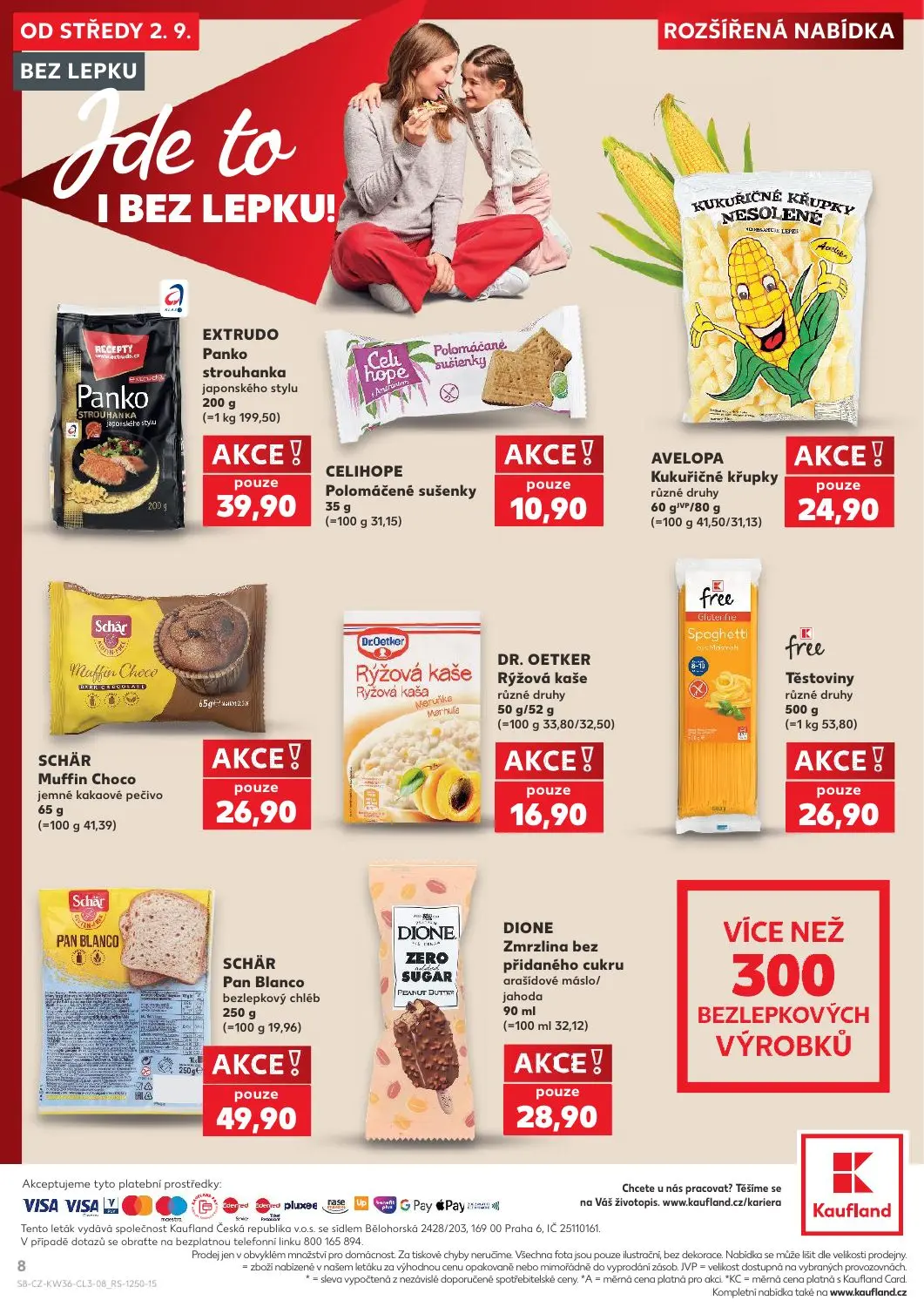 Kaufland leták, strana 8 z 8 — EXTRUDO Panko strouhanka japonského stylu, CELIHOPE Polomáčené sušenky, AVELOPA Kukuřičné křu…