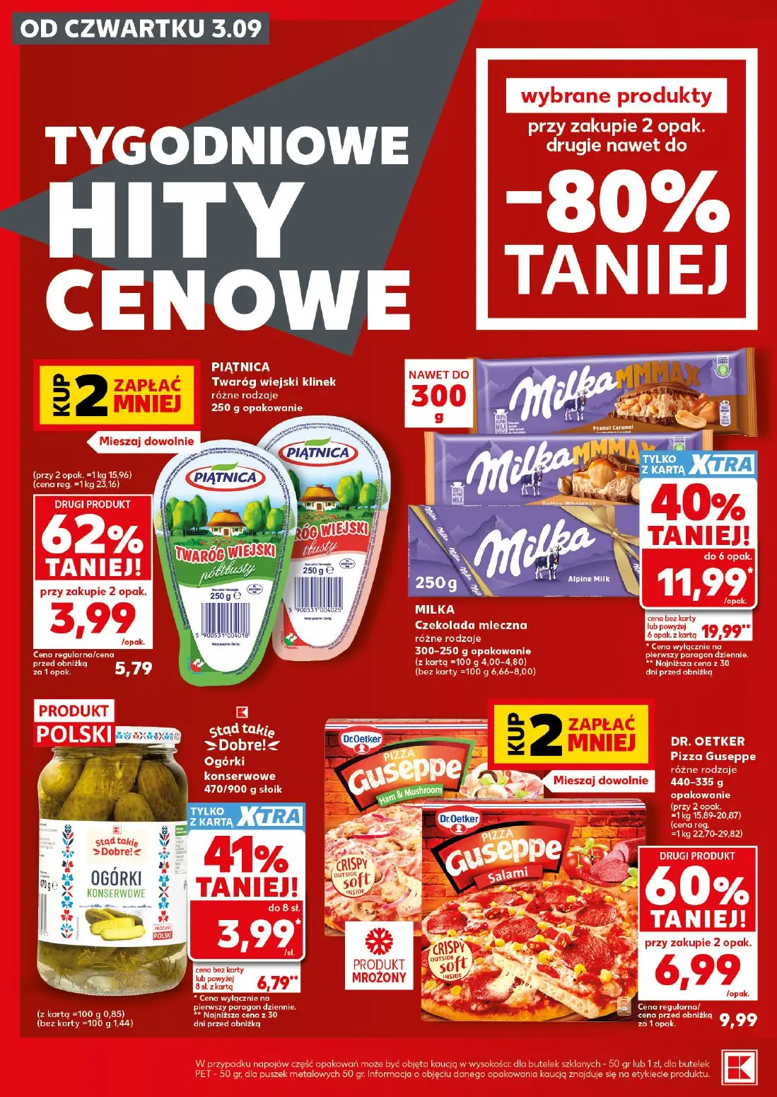 Kaufland gazetka, strona 6 z 24 — MILKA Czekolada mleczna, DR. OETKER Pizza Guseppe, PIĄTNICA Twaróg wiejski klinek