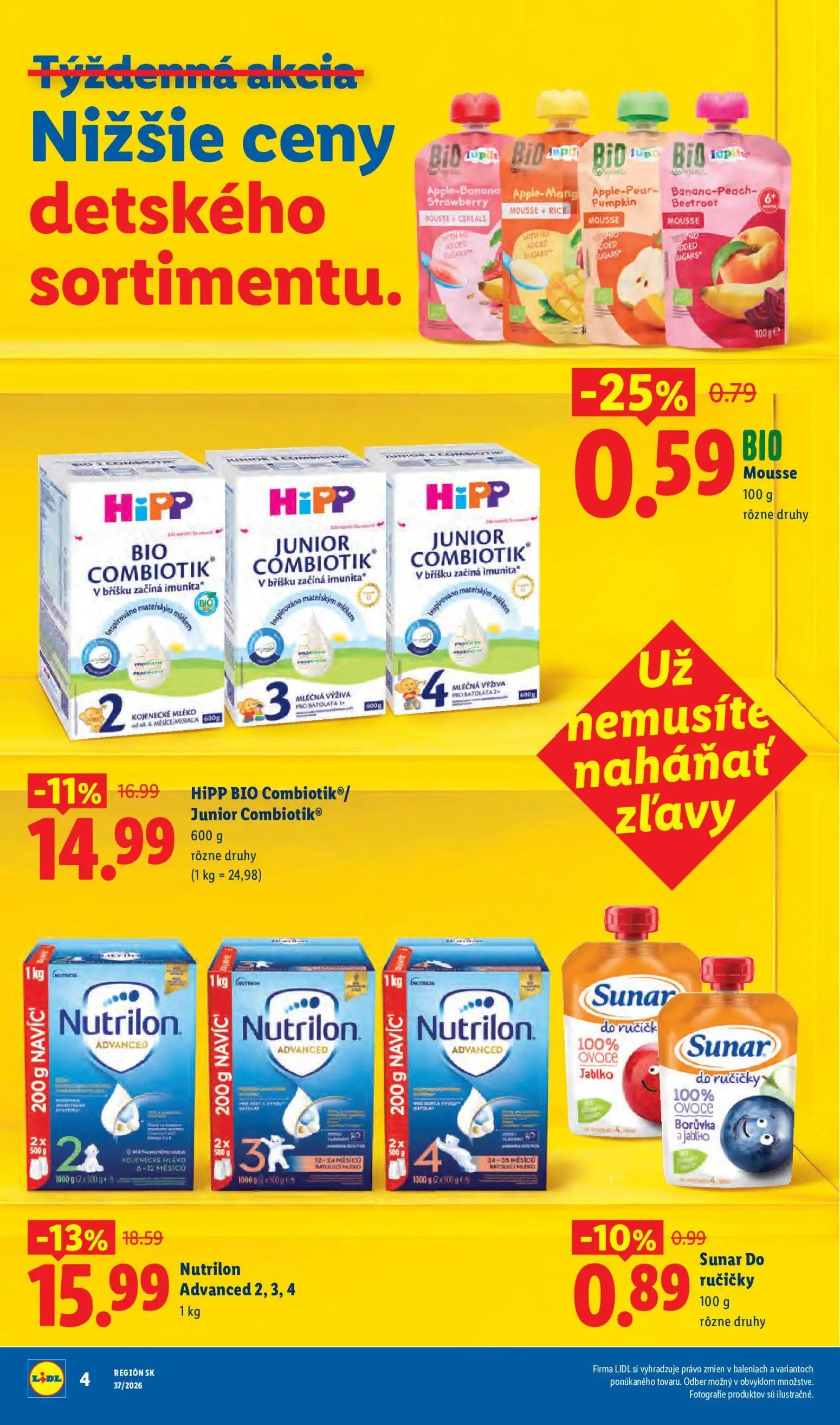 Lidl leták, strana 4 z 100 — BIO Mousse, Sunar Do ručičky
