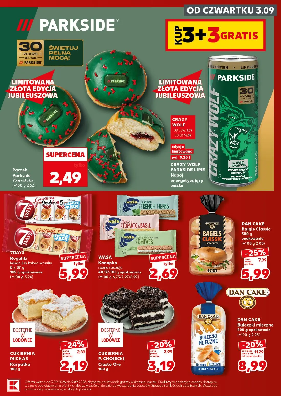 Kaufland gazetka, strona 13 z 24 — DAN CAKE Bułeczki mleczne, CUKIERNIA MICHAŚ Karpatka