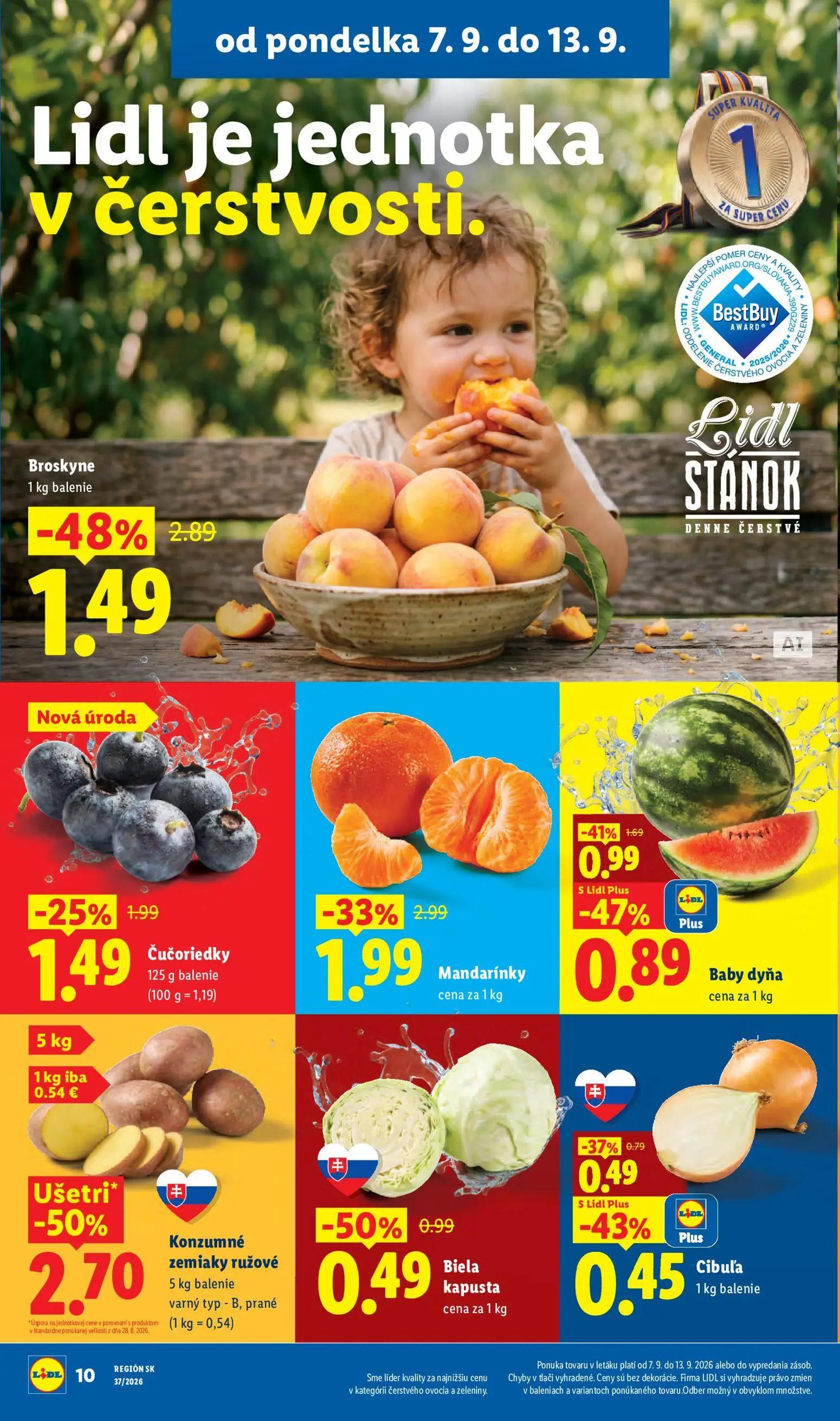 Lidl leták, strana 12 z 100 — Konzumné zemiaky ružové, Broskyne