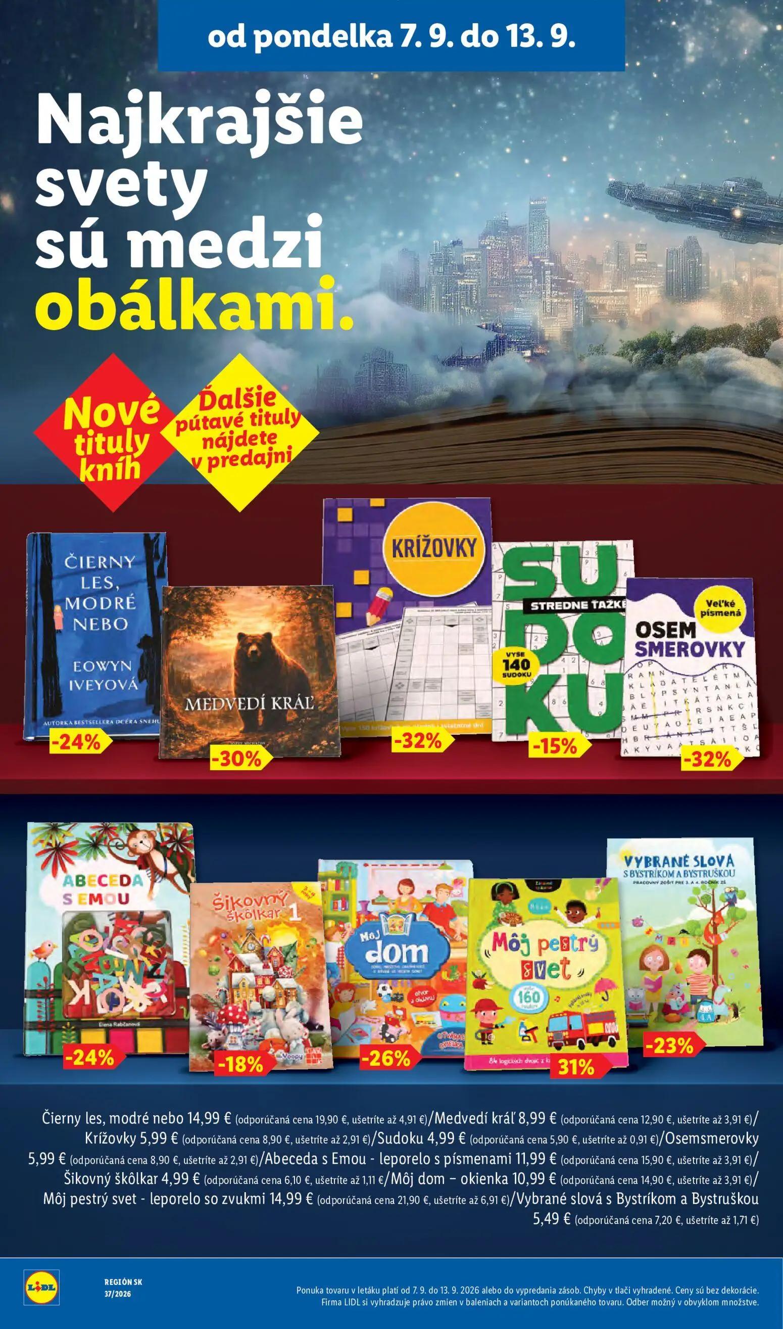 Lidl leták, strana 48 z 100 — Môj pestrý svet - leporelo so zvukmi, Abeceda s Emou - leporelo s písmenami, Môj dom - okienka
