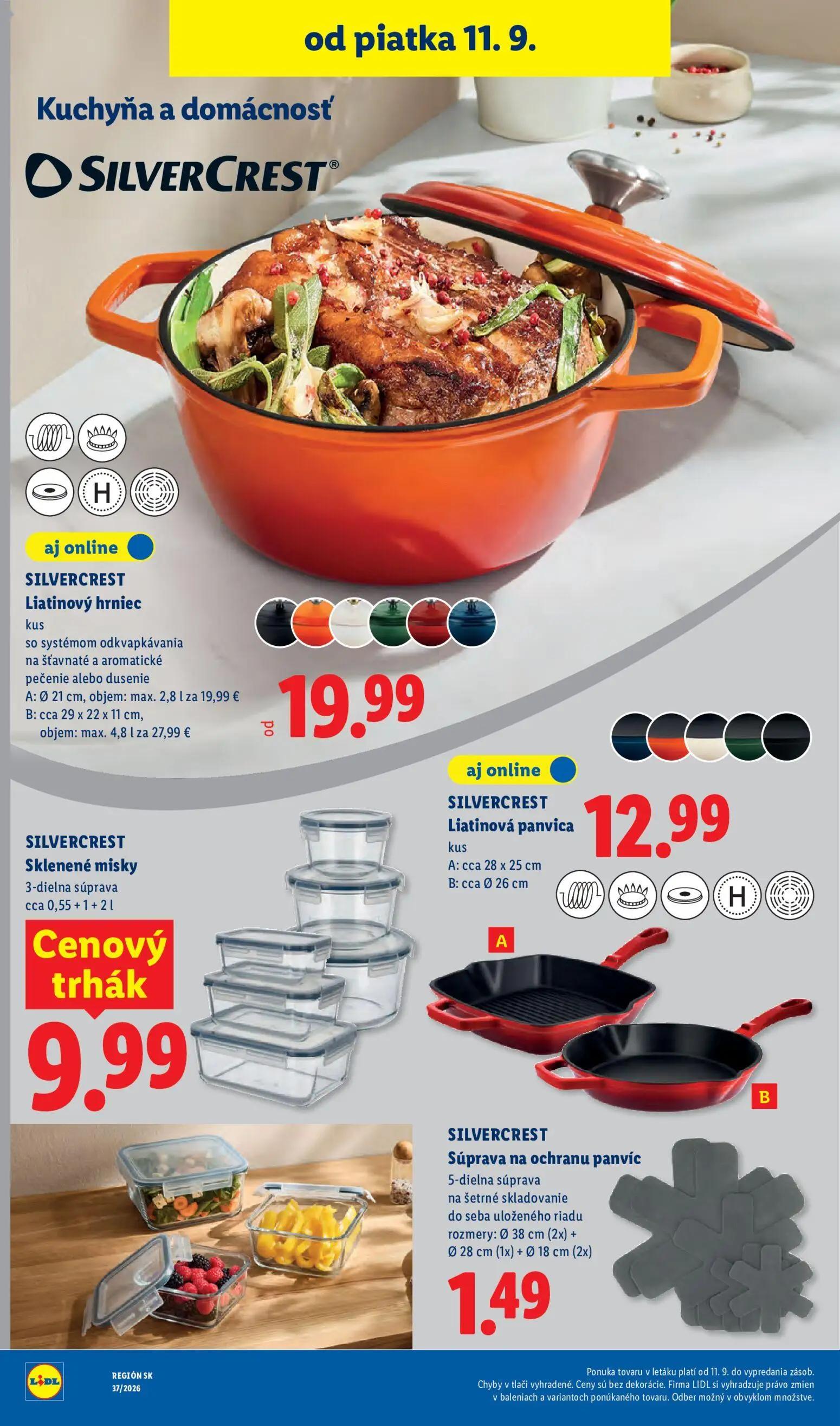 Lidl leták, strana 90 z 100 — Sklenené misky