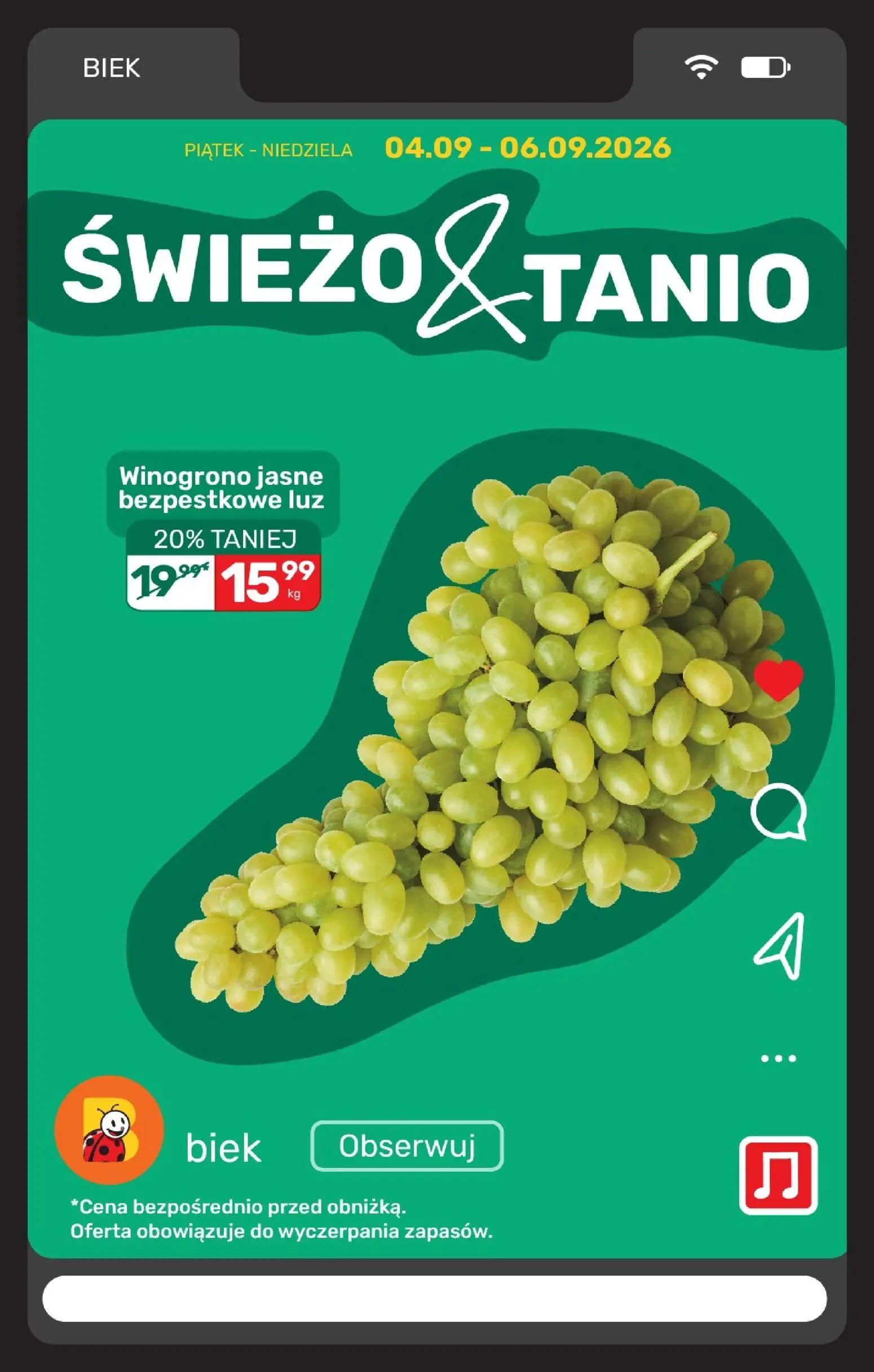 Biedronka gazetka, strona 6 z 22 — Winogrono jasne bezpestkowe luz