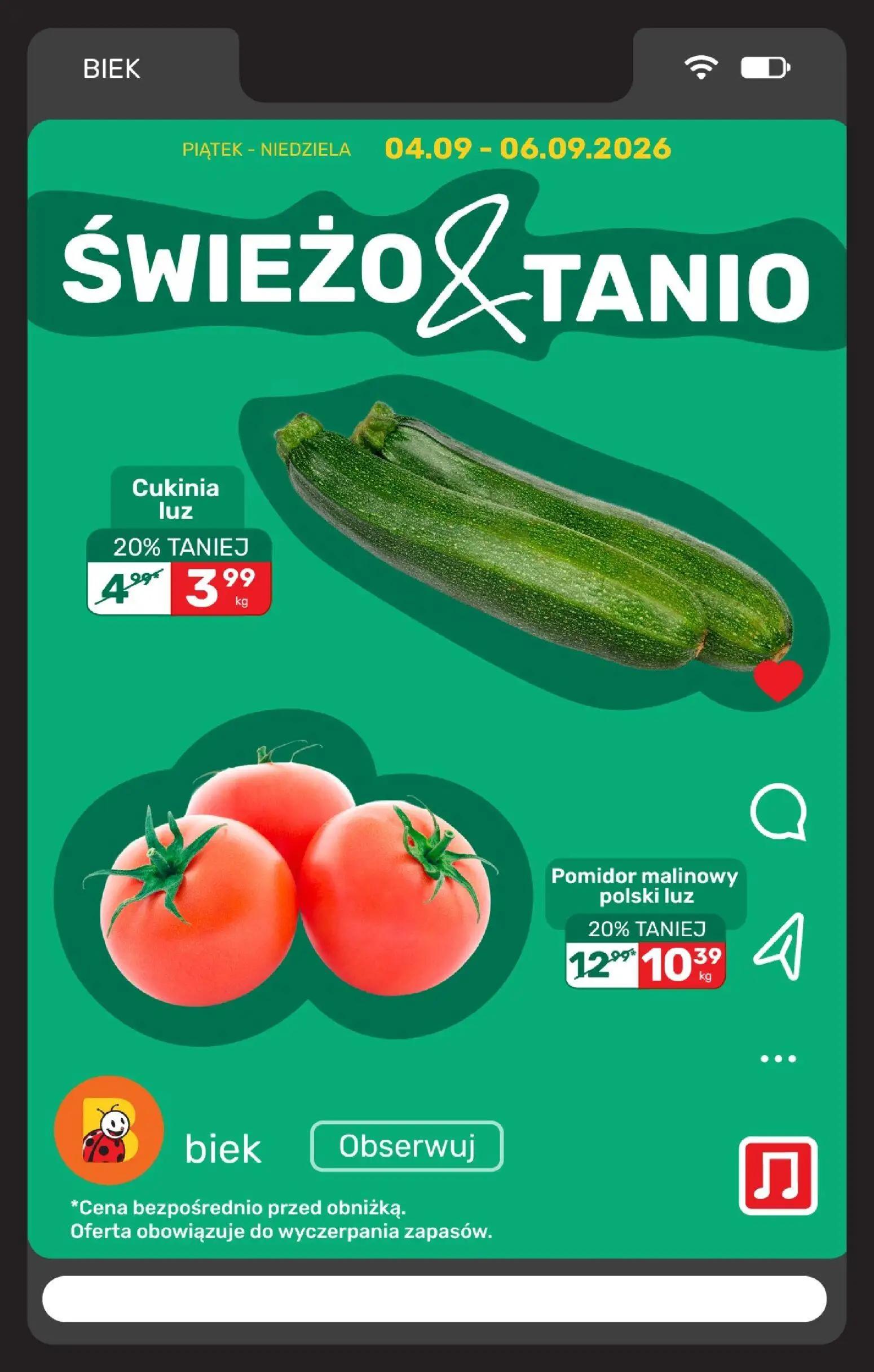 Biedronka gazetka, strona 7 z 22 — Pomidor malinowy polski luz, Cukinia luz