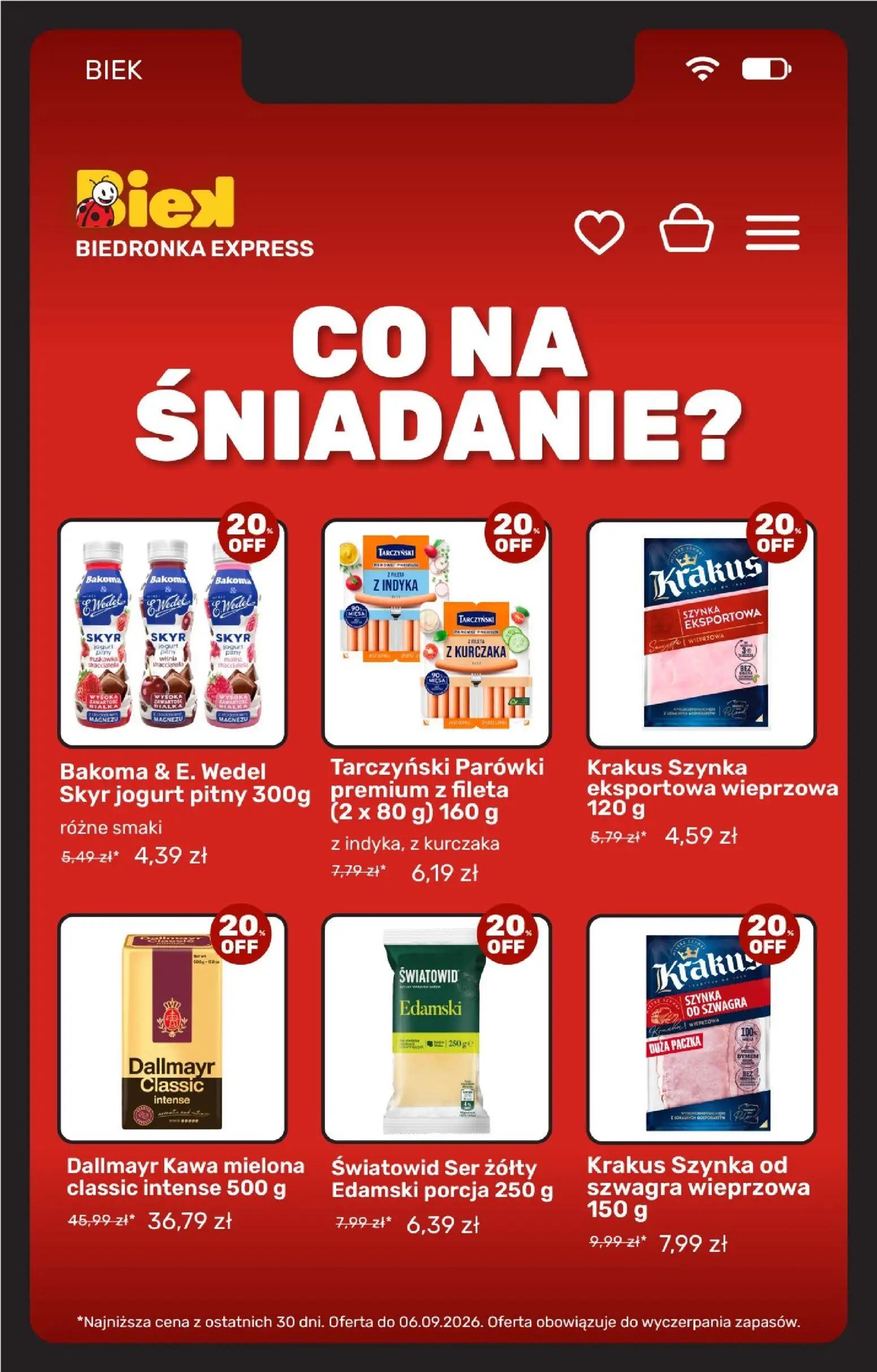 Biedronka gazetka, strona 8 z 22 — Dallmayr Kawa mielona classic intense, Bakoma & E. Wedel Skyr jogurt pitny