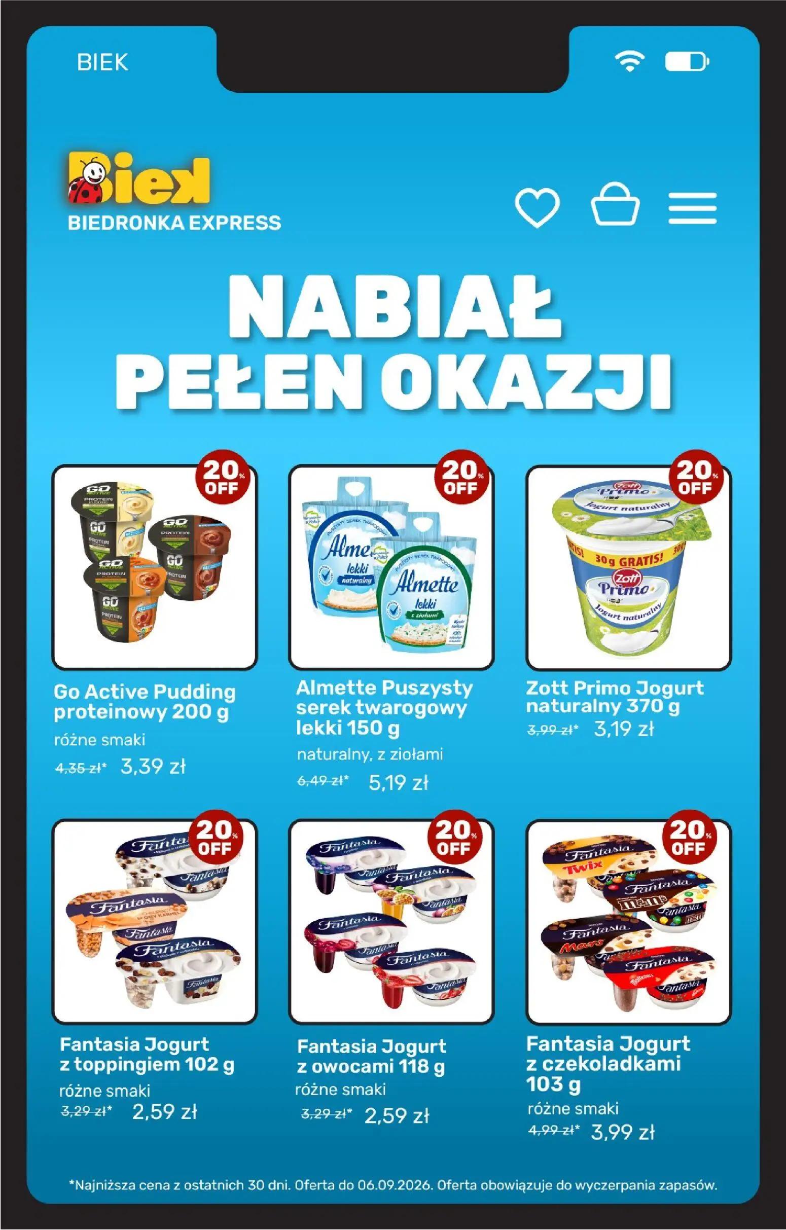 Biedronka gazetka, strona 9 z 22 — Fantasia Jogurt z czekoladkami, Zott Primo Jogurt naturalny, Fantasia Jogurt z toppingiem