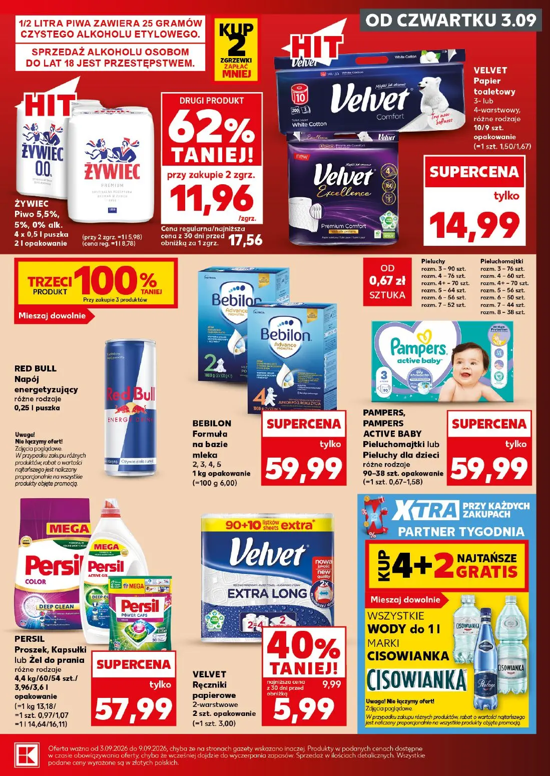 Kaufland gazetka, strona 11 z 28 — VELVET Papier toaletowy, BEBILON Formuła na bazie mleka, PAMPERS ACTIVE BABY Pieluchomajt…