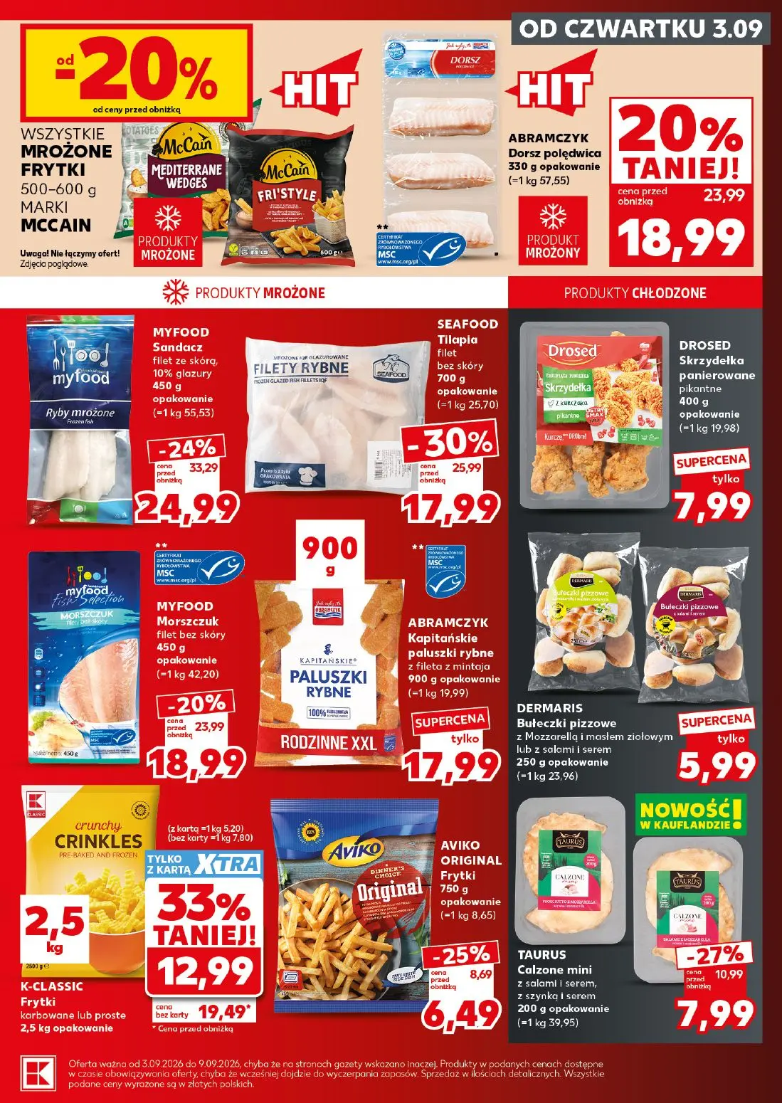 Kaufland gazetka, strona 17 z 28 — MYFOOD Sandacz filet ze skórą, 10% glazury, SEAFOOD Tilapia filet bez skóry, ABRAMCZYK Do…