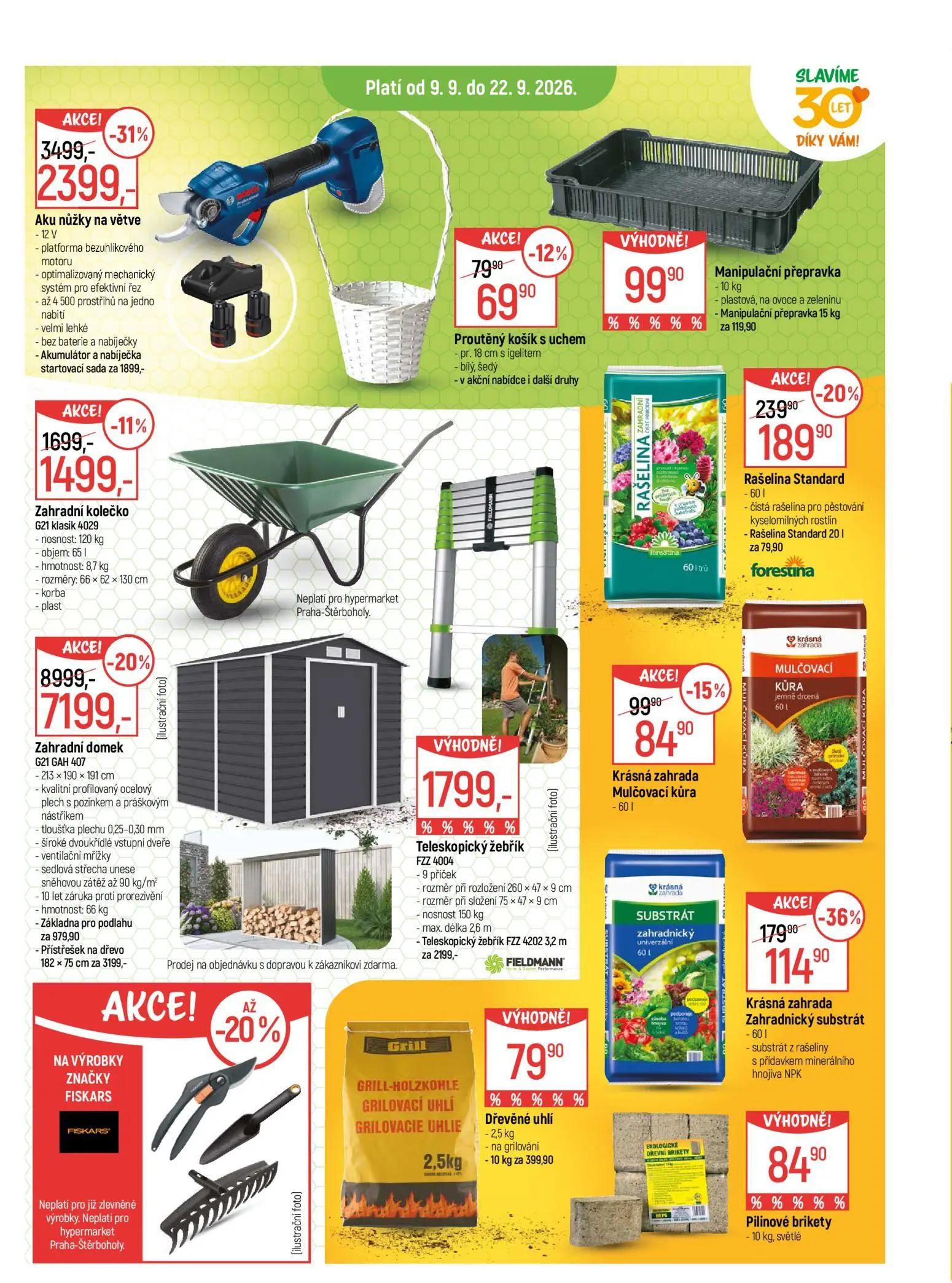 GLOBUS leták, strana 12 z 45 — Zahradní domek G21 GAH 407, Aku nůžky na větve, Zahradní kolečko G21 klasik 4029